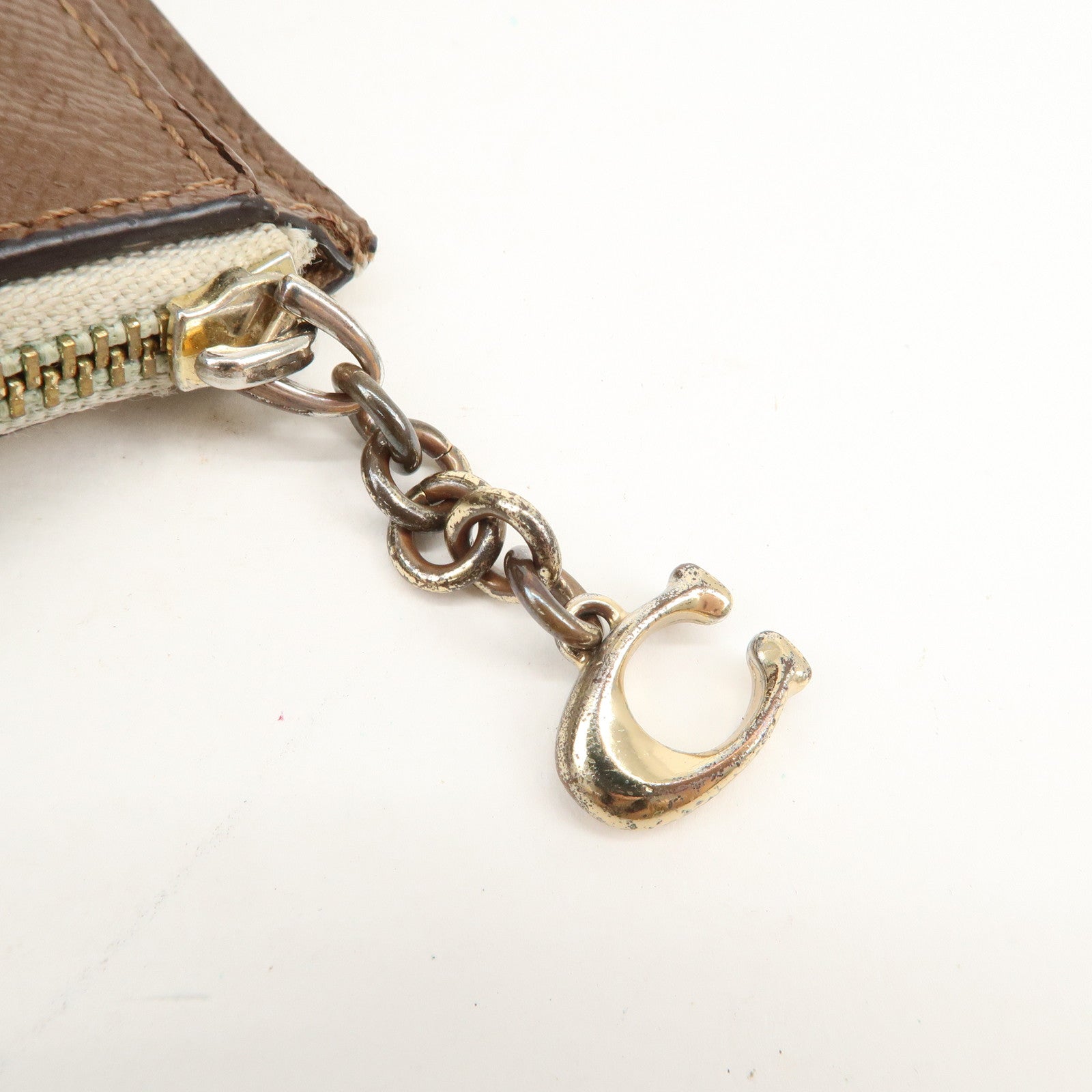 COACH Set of 3 Pouch Wallet Coin Case Brown Light Blue Black Ivory