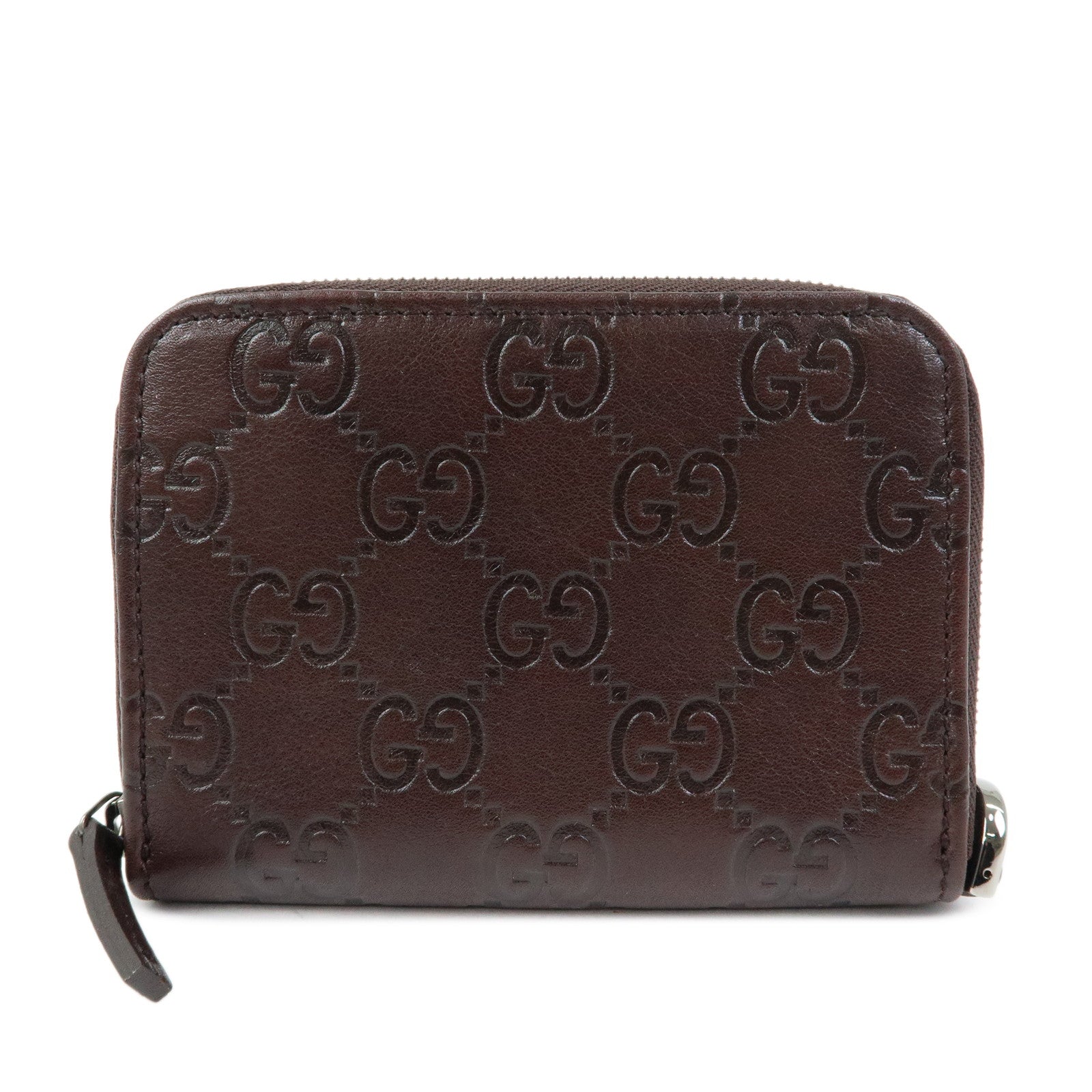 GUCCI Guccissima Leather Compact Wallet Dark Brown 162850