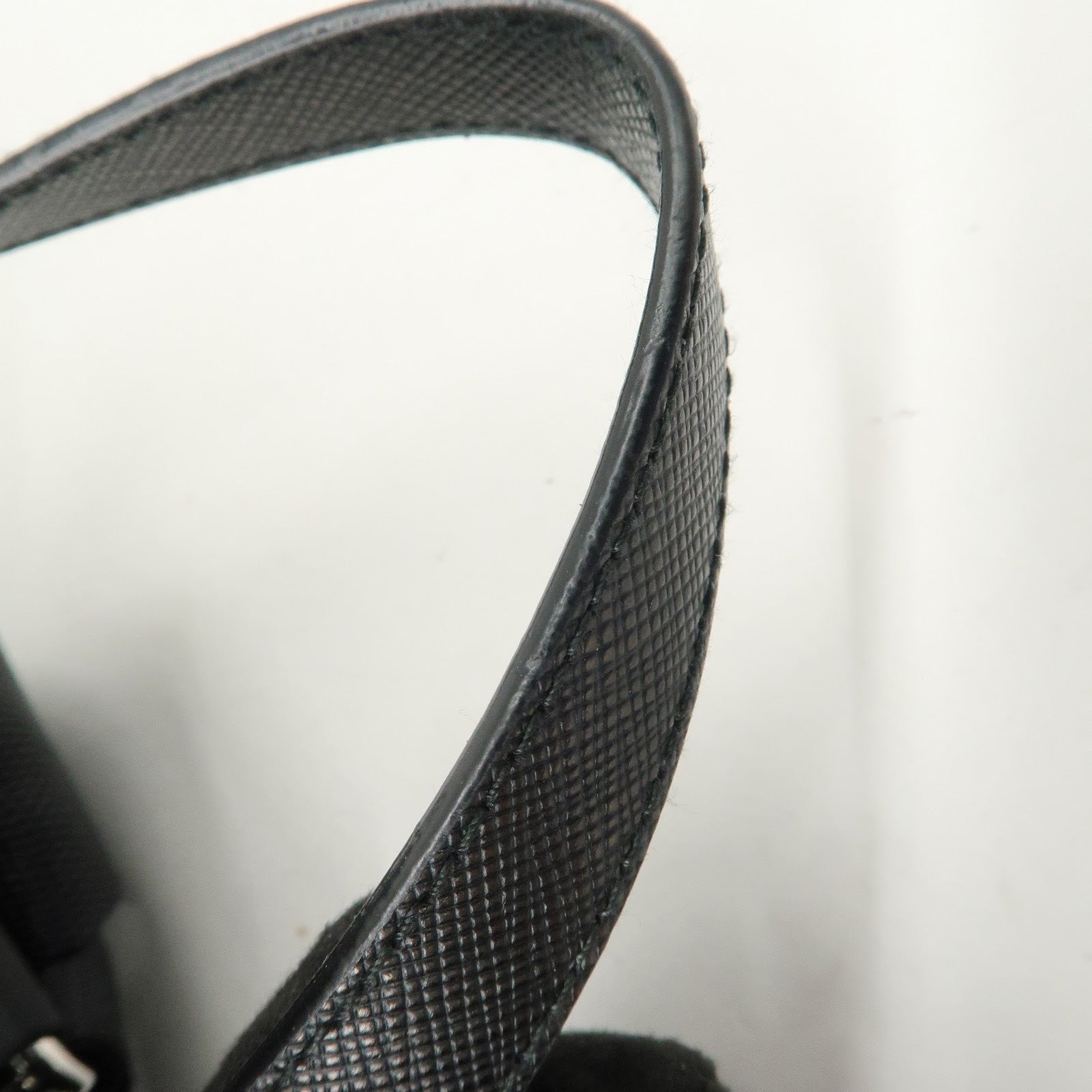 PRADA Triangle Logo Nylon Leather Backpack Rucksack Black 1BZ032