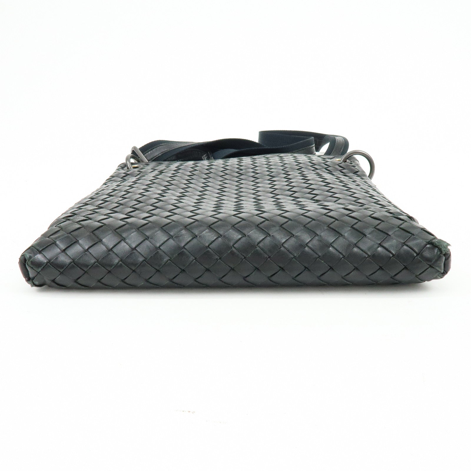 BOTTEGA VENETA Intrecciato Leather Shoulder Bag Black 172736
