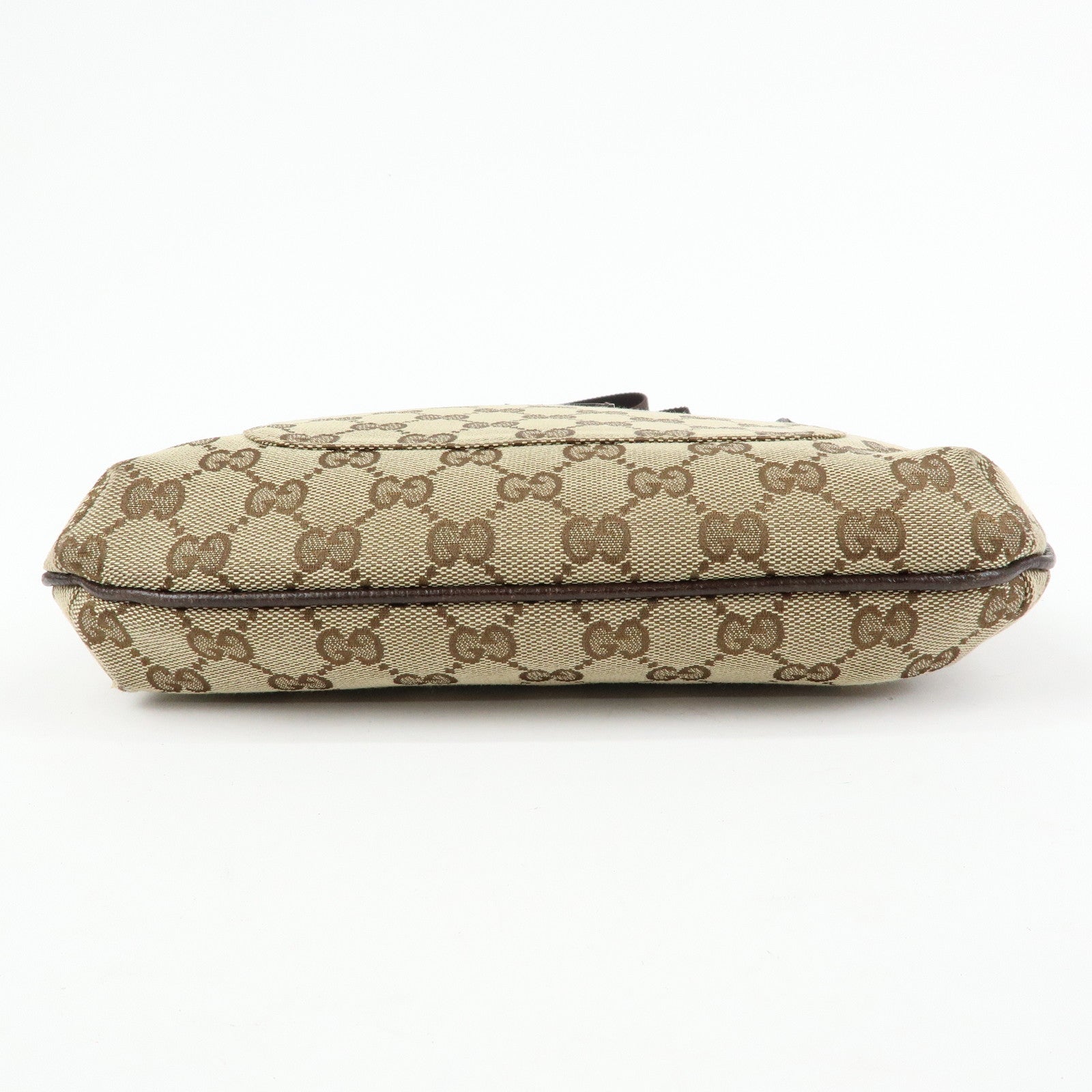 GUCCI GG Canvas Leather Shoulder Crossbody Bag Beige Brown 122793