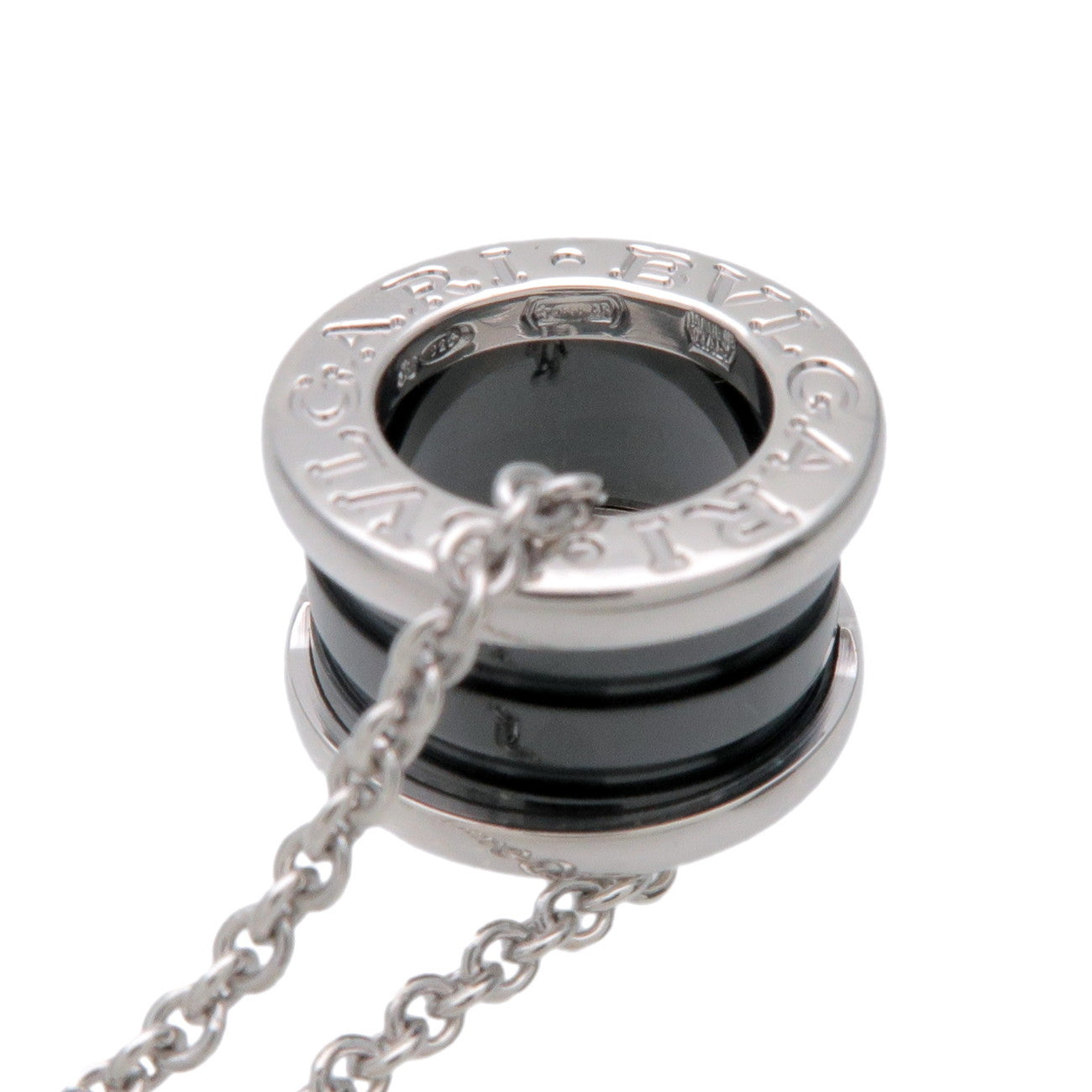 BVLGARI B-Zero1 Save the Children Necklace SV925 Black Ceramic