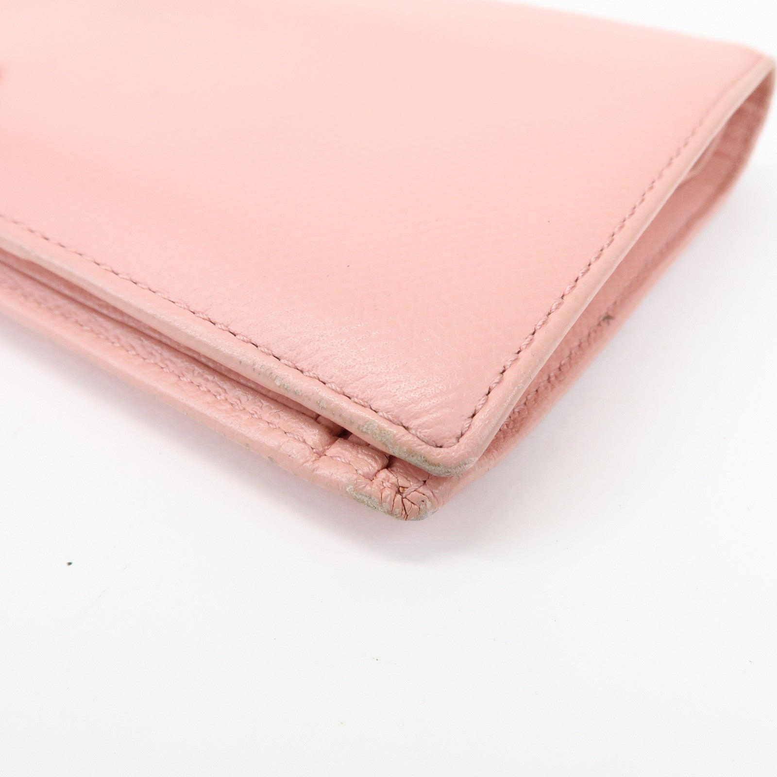 CHANEL COCO Mark Leather Bi-fold Long Wallet Pink