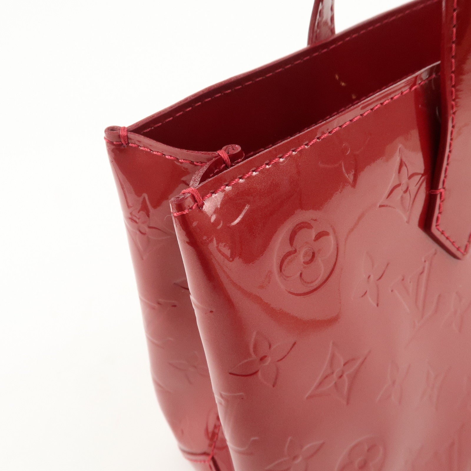 Louis Vuitton Monogram Vernis Wilshire PM Hand Bag Red M93642