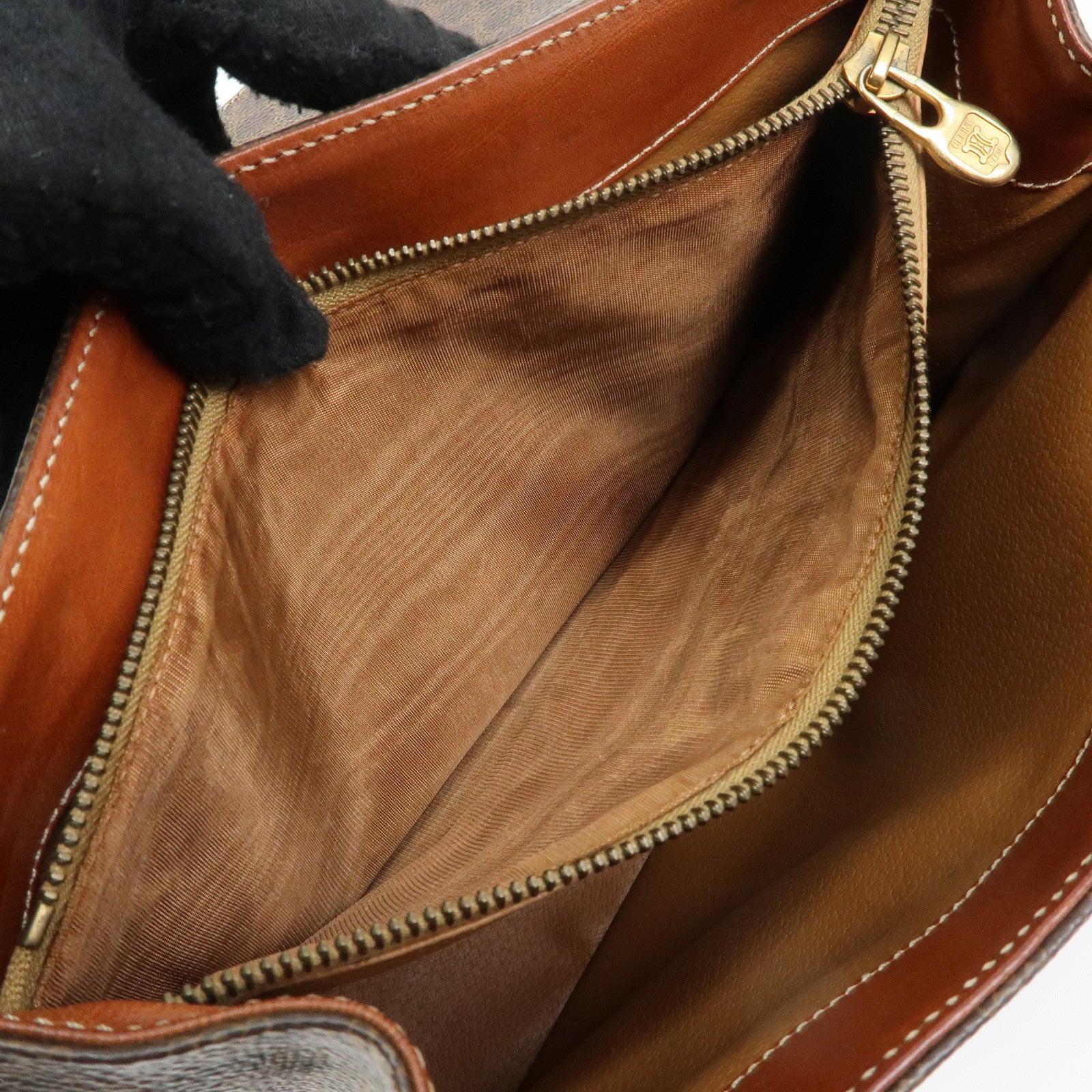 CELINE  Macadam PVC Leather Shoulder Bag Tote Bag Brown
