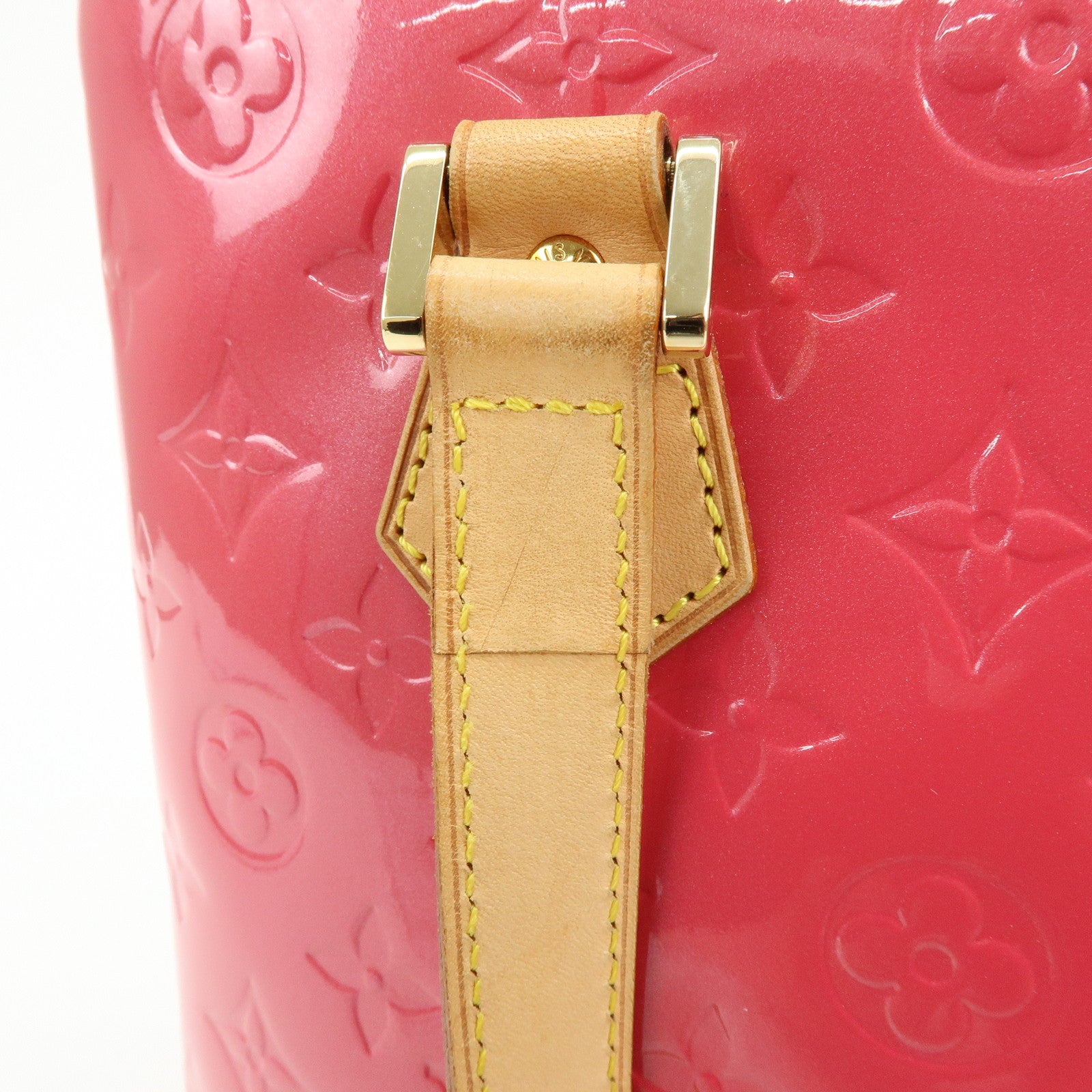 Louis Vuitton Monogram Vernis Houston Hand Bag Framboise N9135F