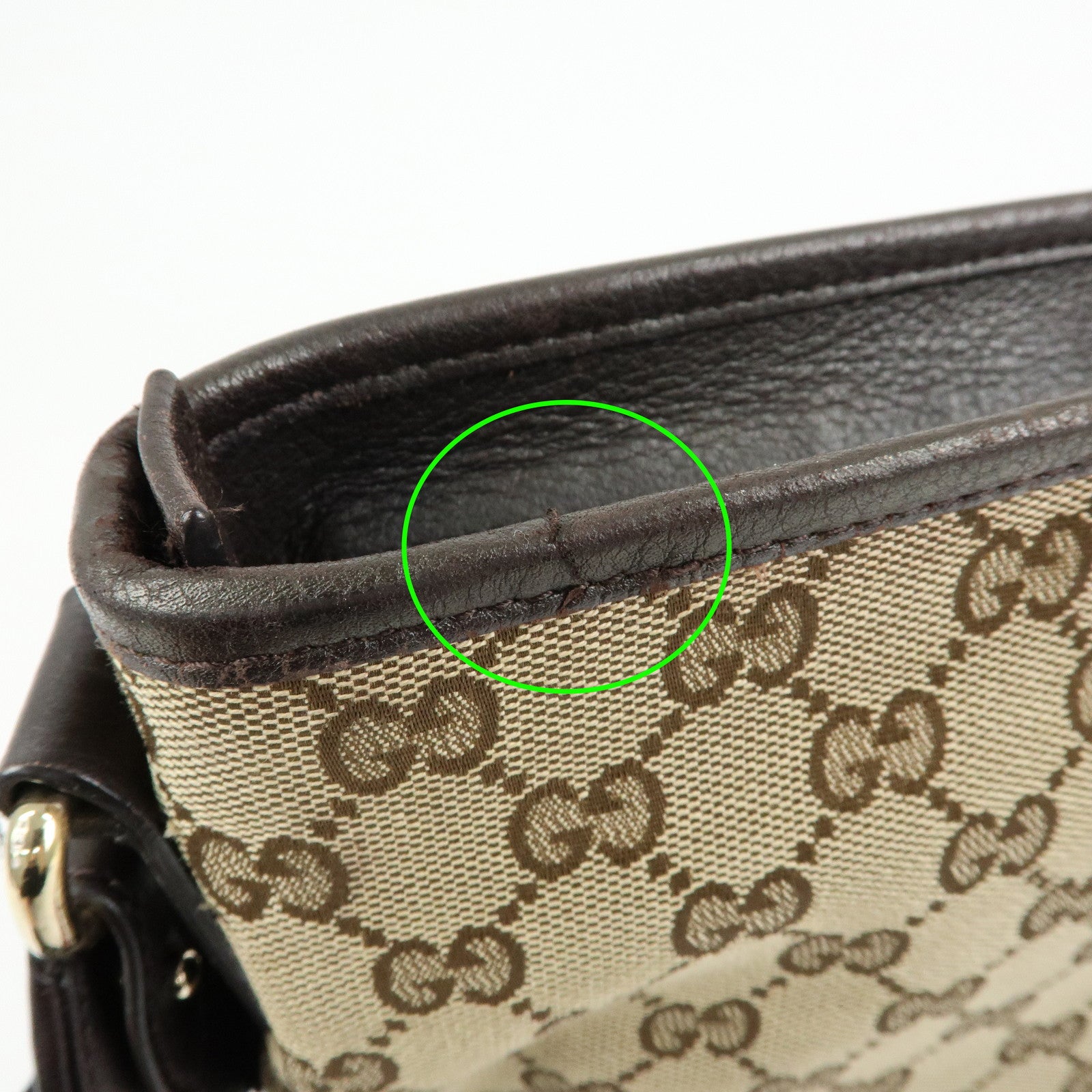 GUCCI Sherry GG Canvas Leather Shoulder Bag Hand Bag Beige 388927