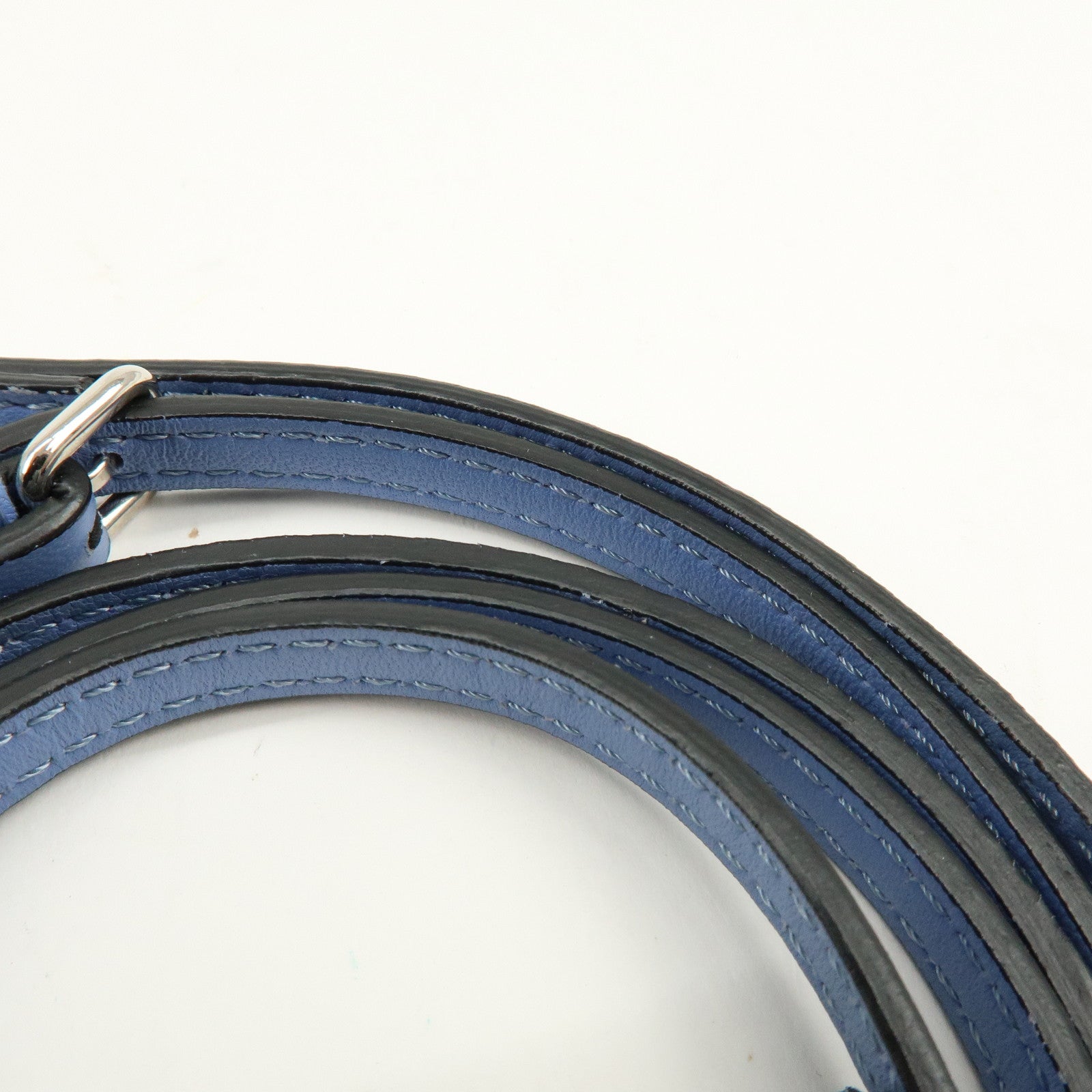FENDI Micro Peekaboo Leather 2Way Bag Hand Shoulder Bag Blue 8M0355