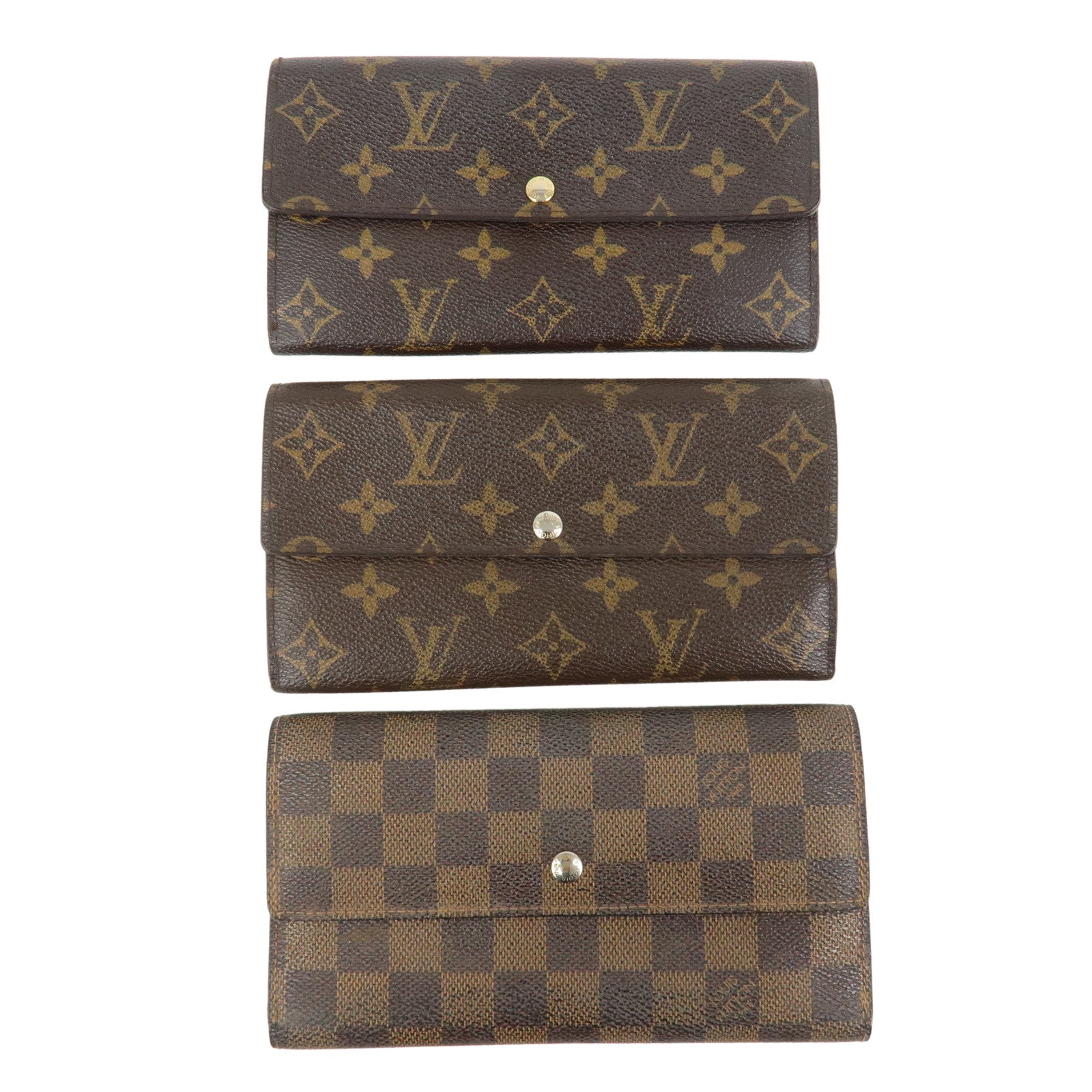 Louis Vuitton Set of 3 Long Wallet M61726/M61734/N61215