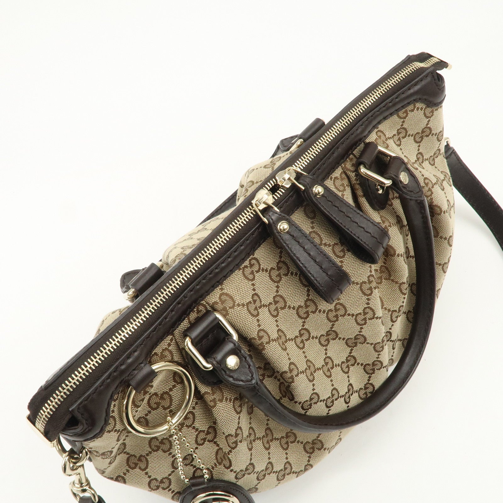 GUCCI Sukey Interlocking G Canvas Leather 2Way Shoulder Bag 247902