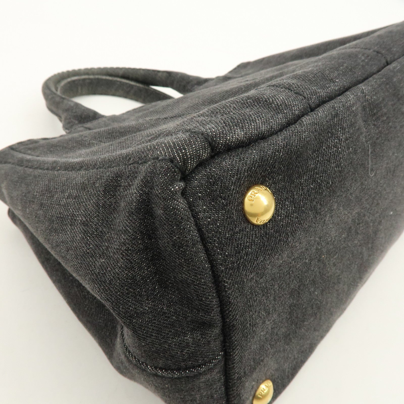 PRADA Canapa Canvas 2Way Bag Hand Bag Shoulder Bag Black