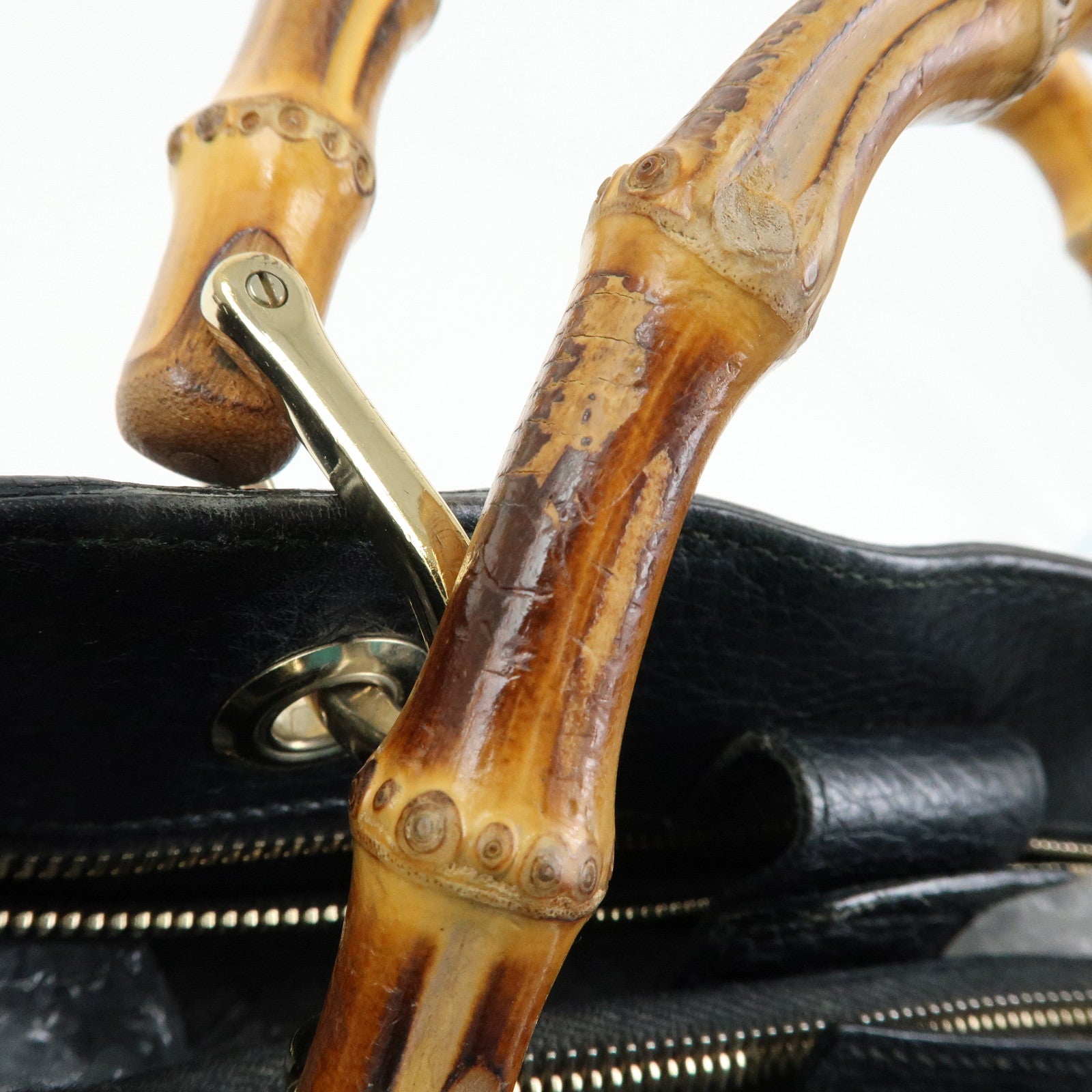 GUCCI Bamboo Shopper Medium Leather 2Way Hand Shoulder Bag 323660