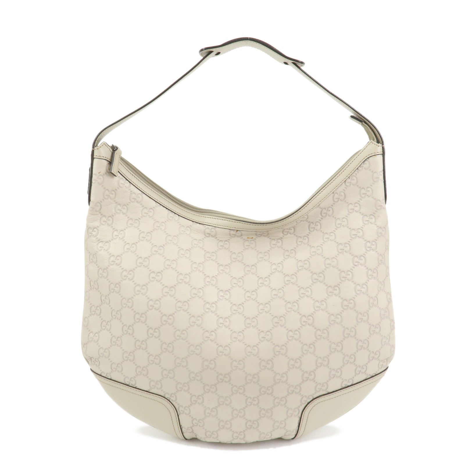 GUCCI Sherry Guccissima Leather Shoulder Bag Ivory 293596