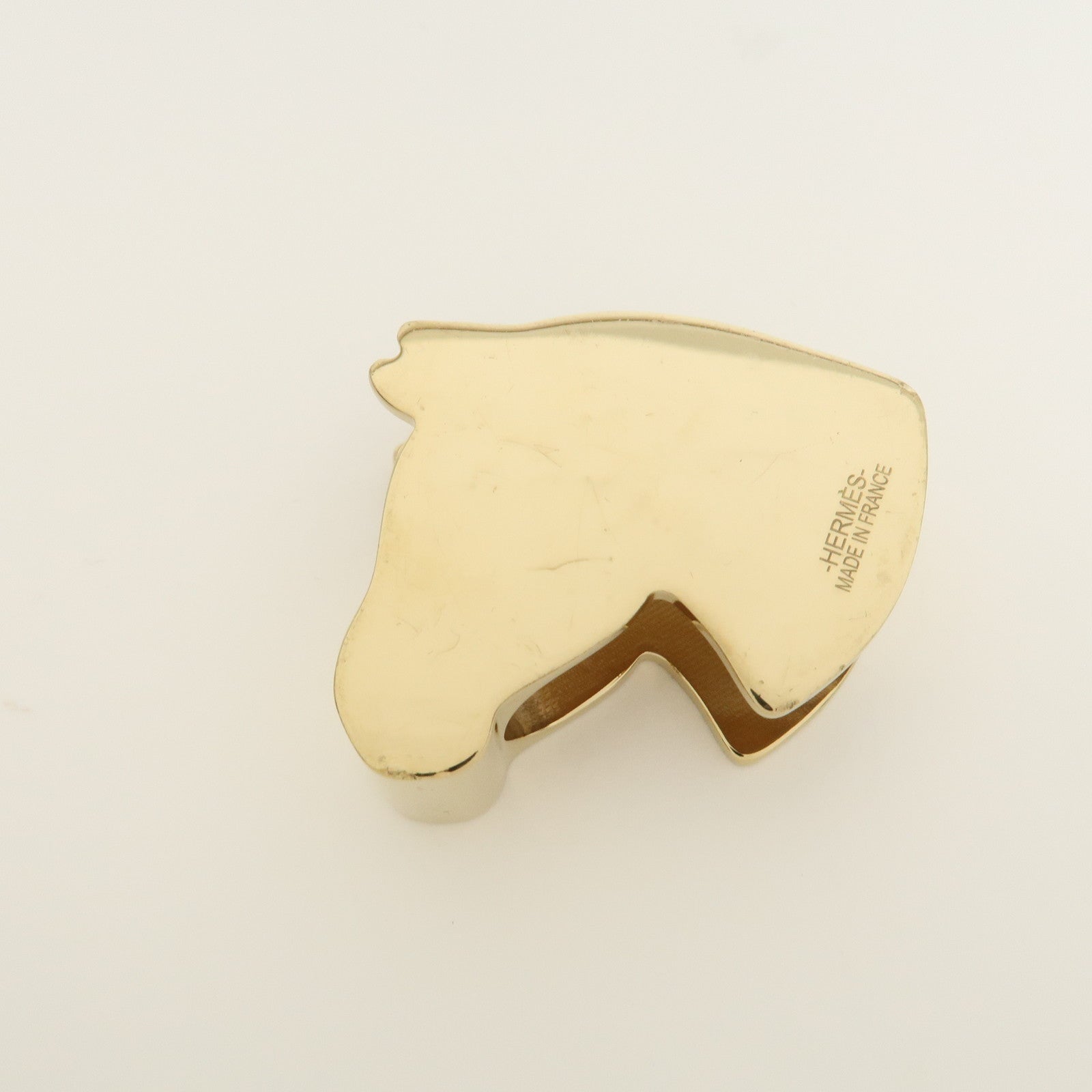 HERMES Metal Scarf Ring Zebra Gold Black