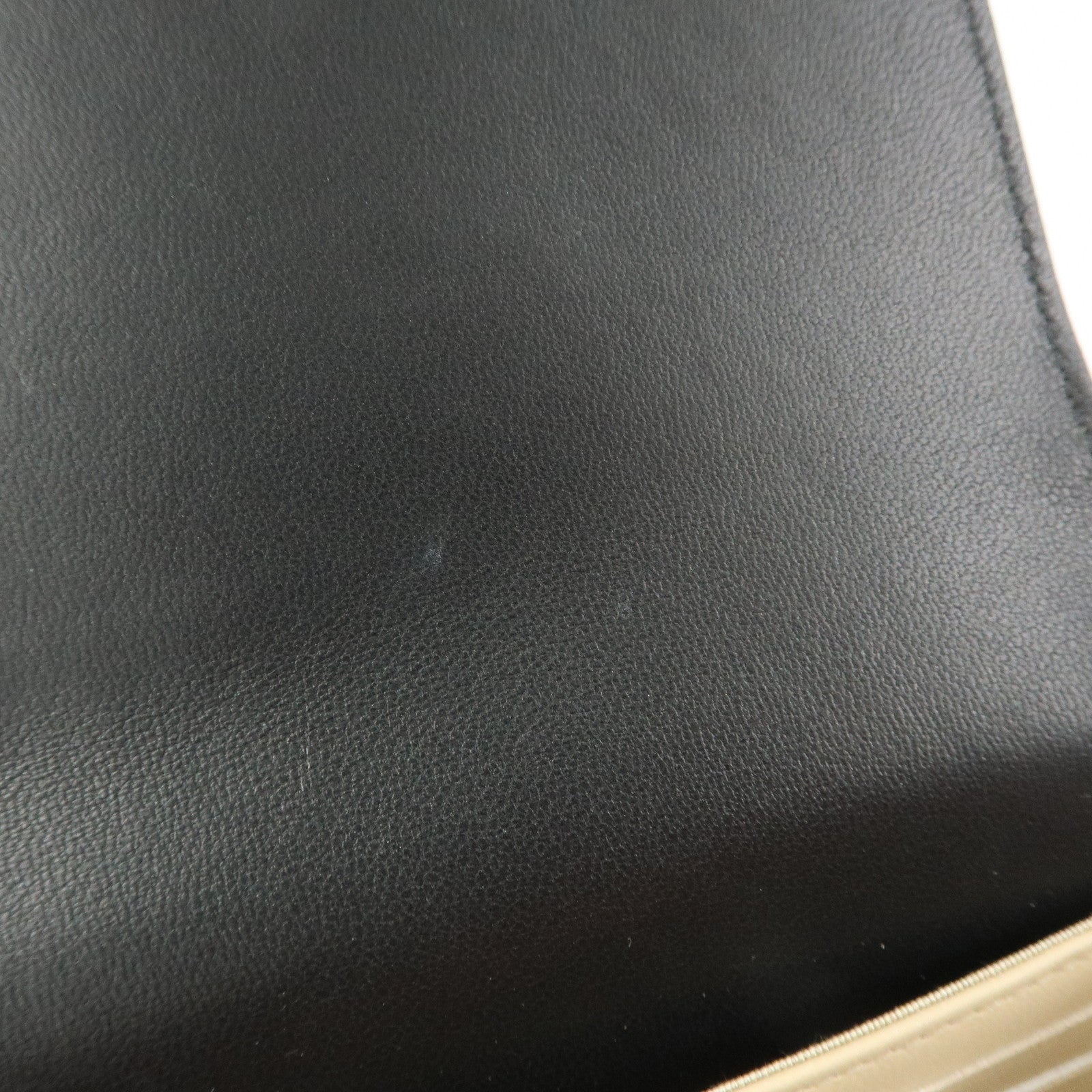CHANEL Airline COCO Mark Lamb Skin Long Wallet Black A80896