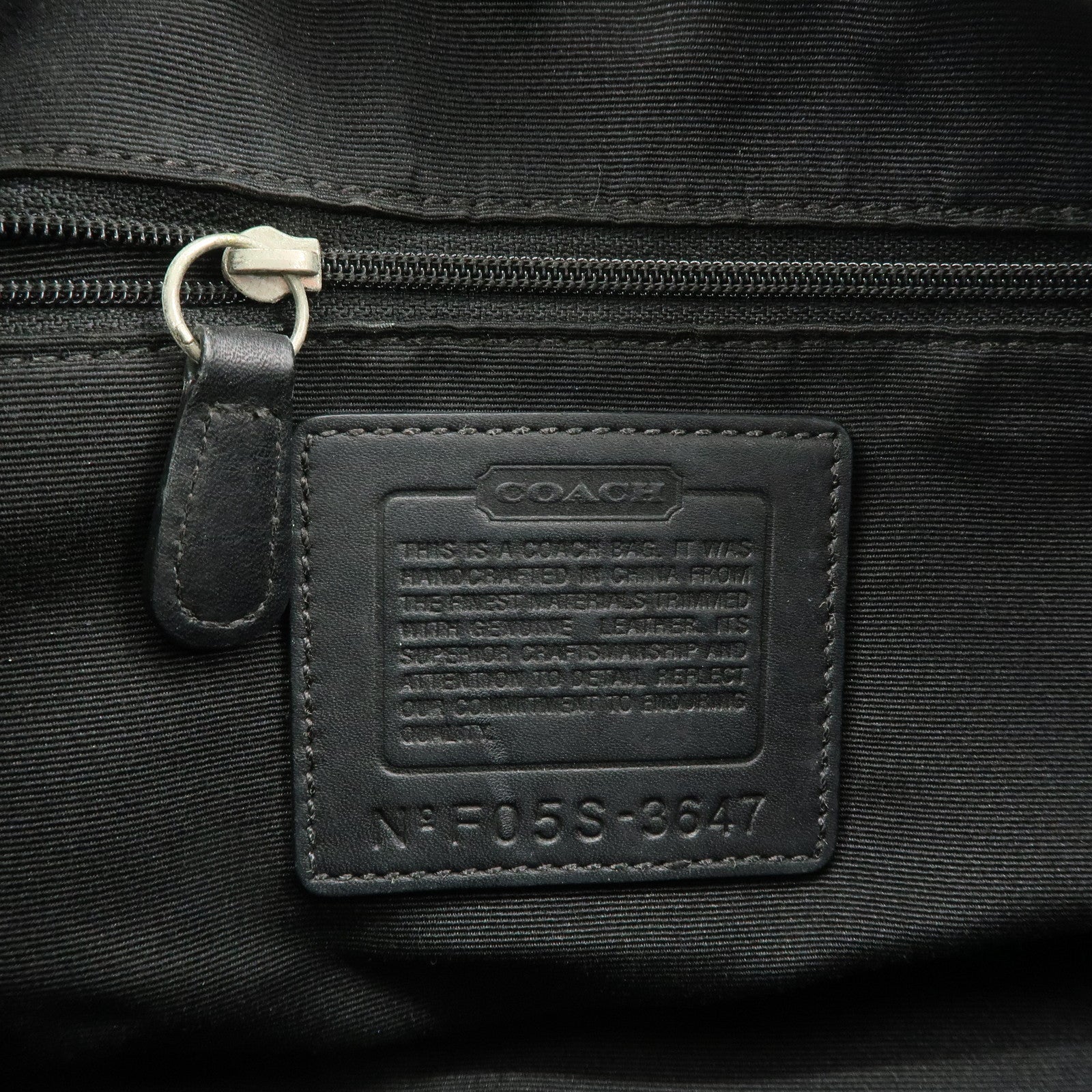 COACH Leather Canvas Logo Hand Bag Brown Silver HDW Used