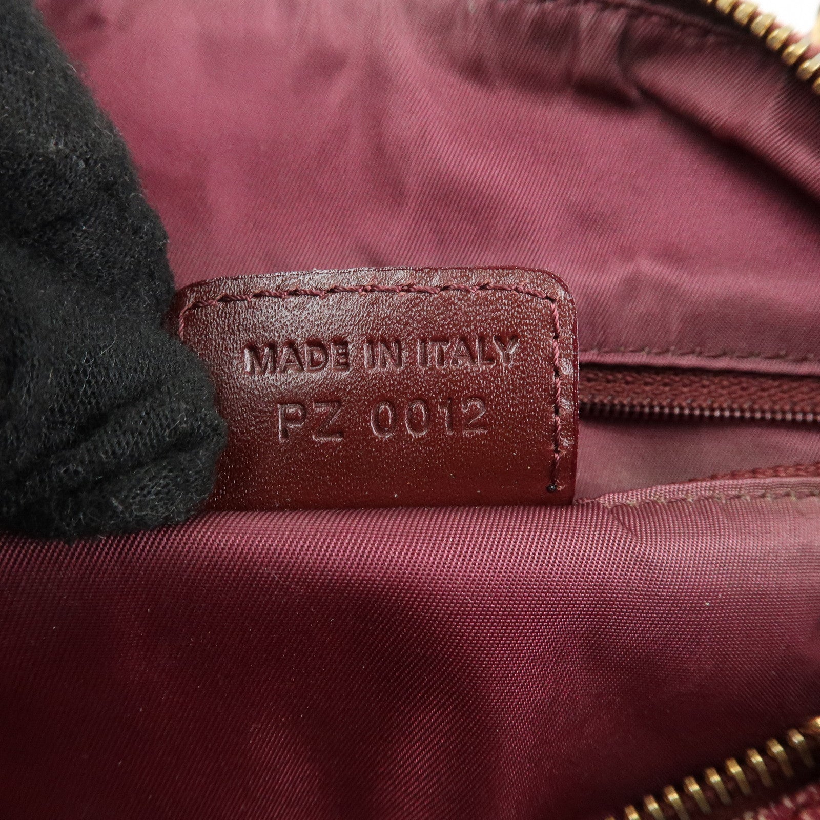 Christian Dior Trotter Jacquard Leather Boston Bag Burgundy