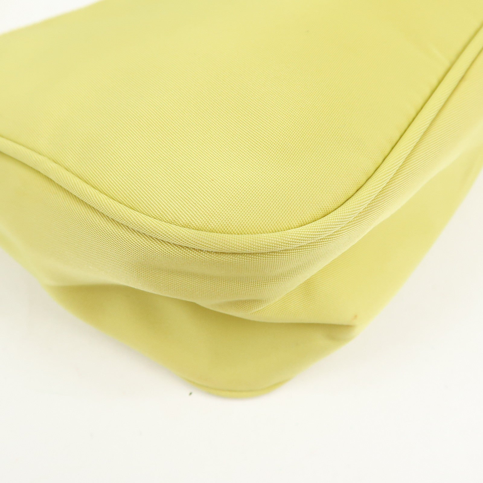 PRADA Triangle Logo Nylon Mini Hand Bag Pouch Yellow