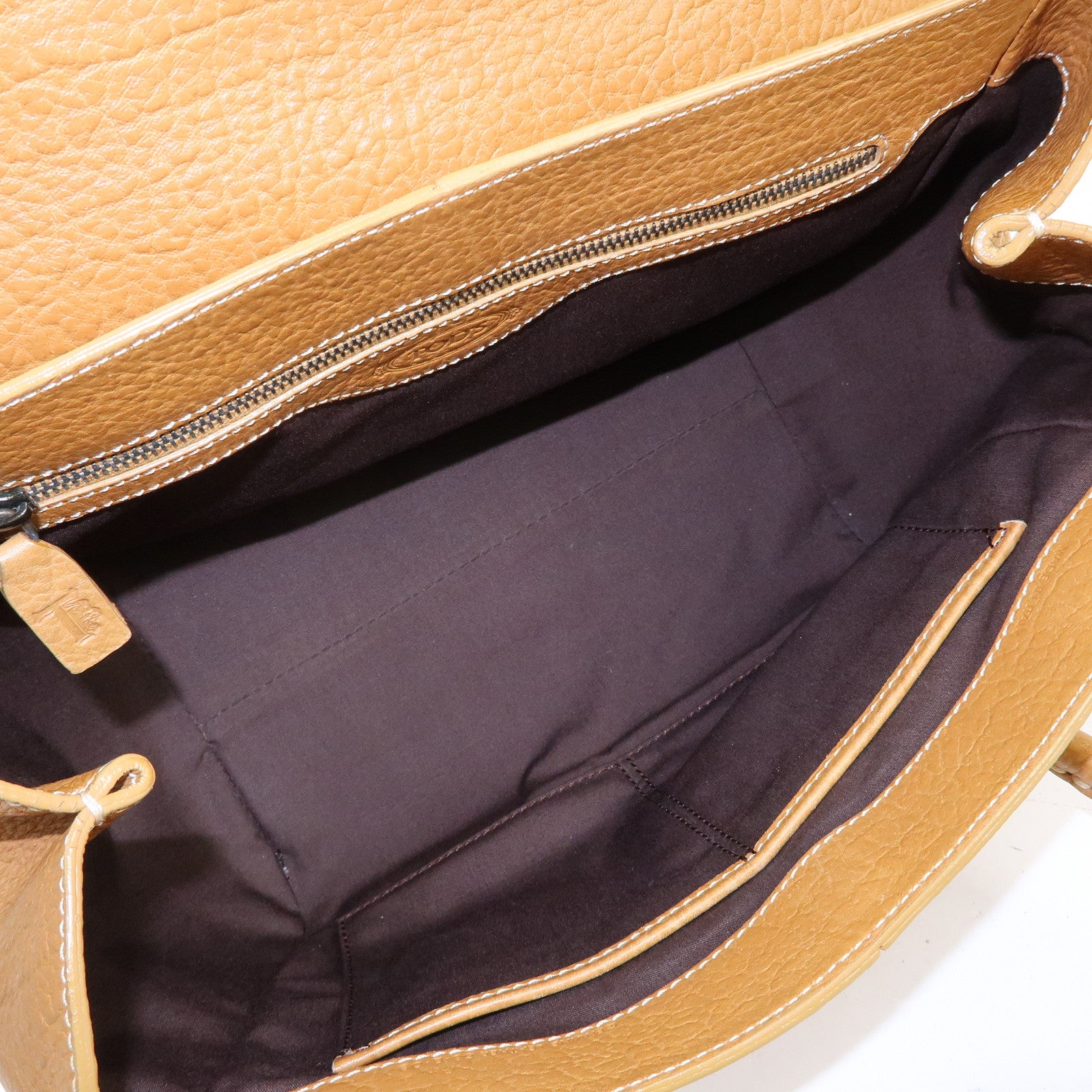 TOD'S Leather Hand Bag Shoulder Bag Brown