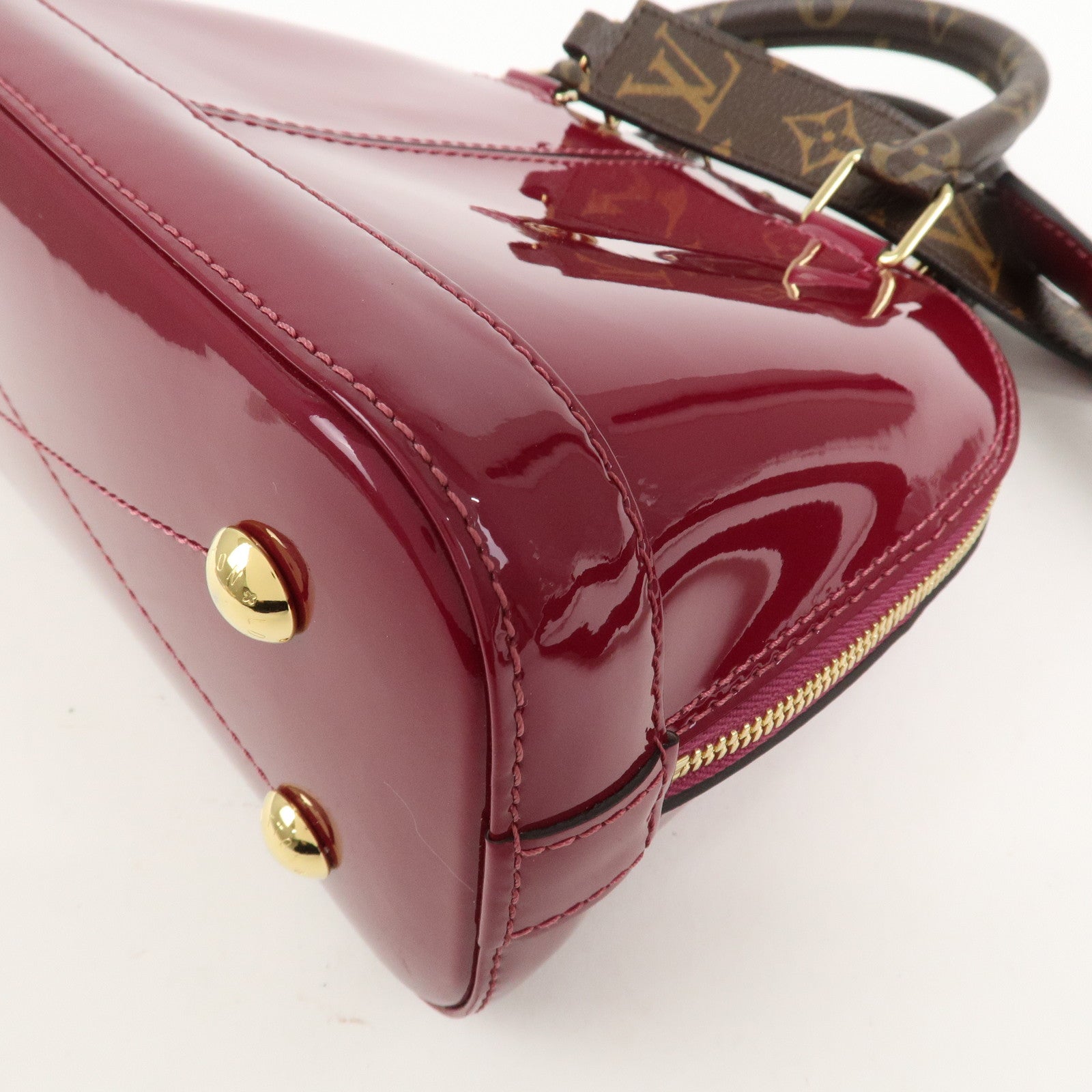 Louis Vuitton Monogram Vernis Alma BB 2Way Bag Magenta M54785