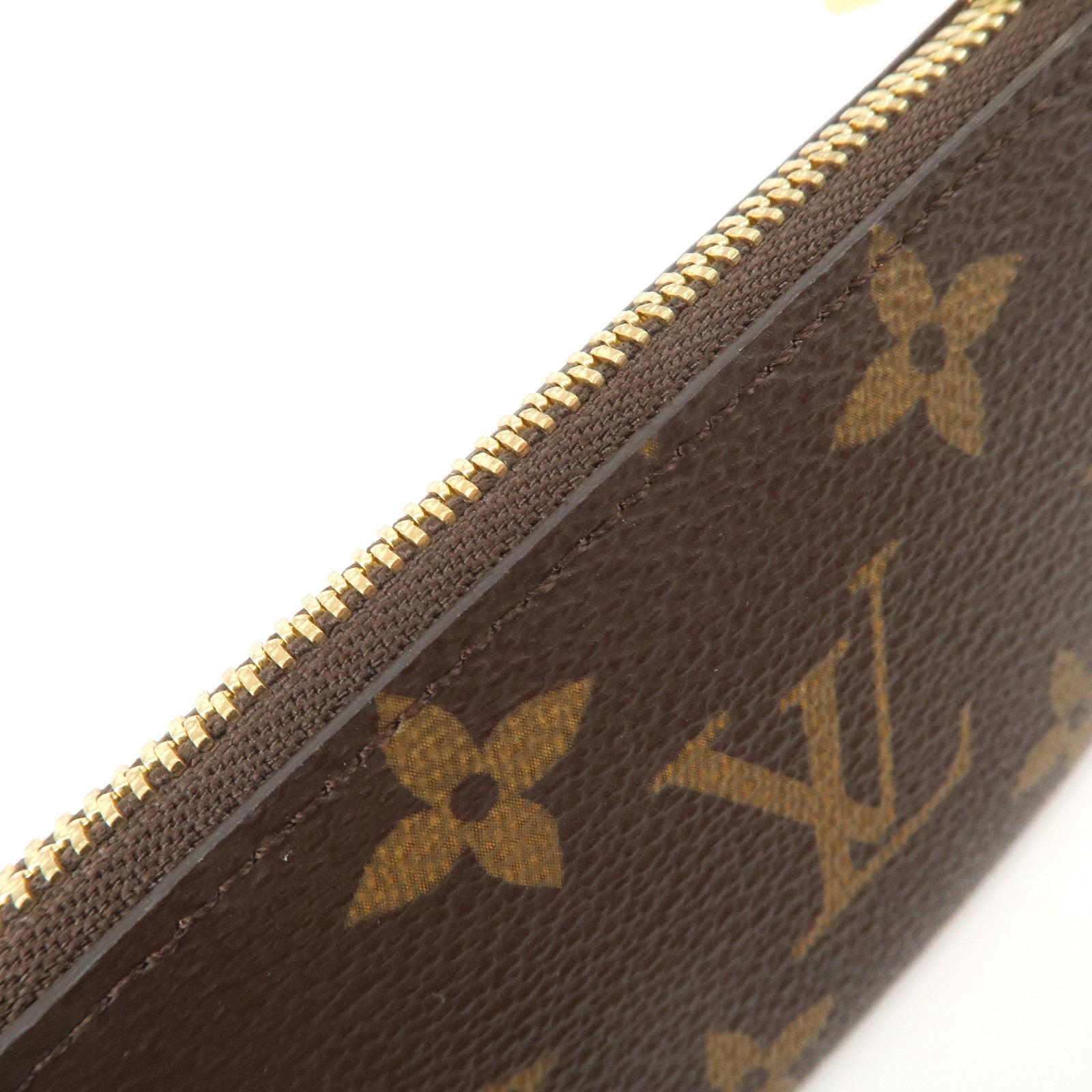Louis Vuitton Monogram Pochette Cles Coin Case Key Case Brown M62650