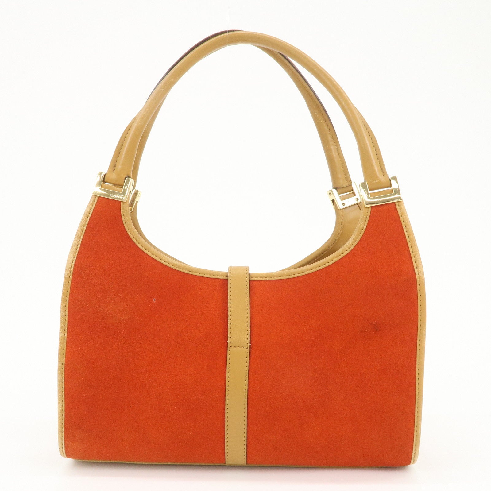 GUCCI Jackie Suede Leather Shoulder Bag Hand Bag Orange 002.1068