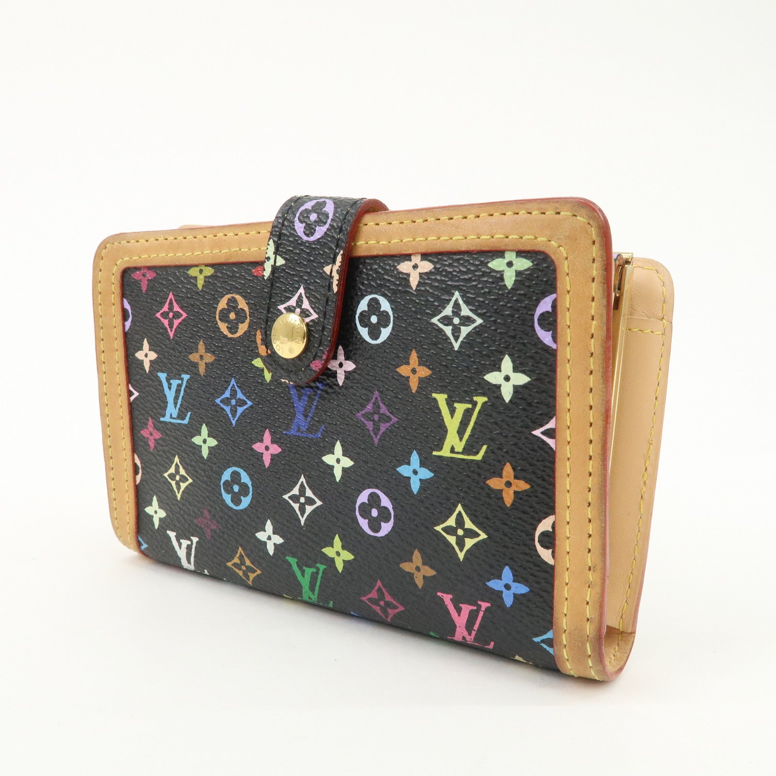 Louis Vuitton Monogram Multicolor Portefeuille Billets Viennois Wallet Noir M92988 Used