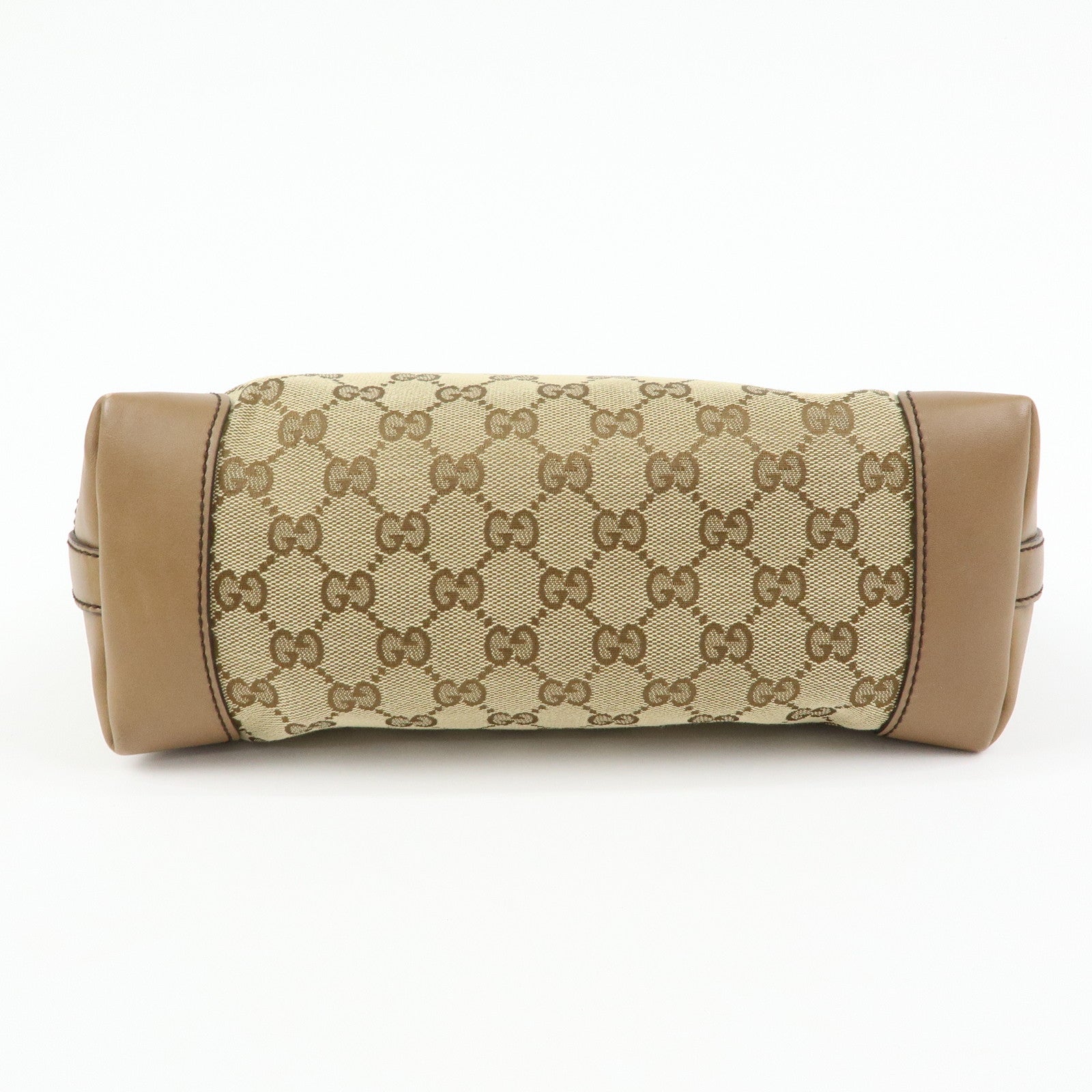 GUCCI GG Canvas Leather Tote Bag Hand Bag Beige 269878