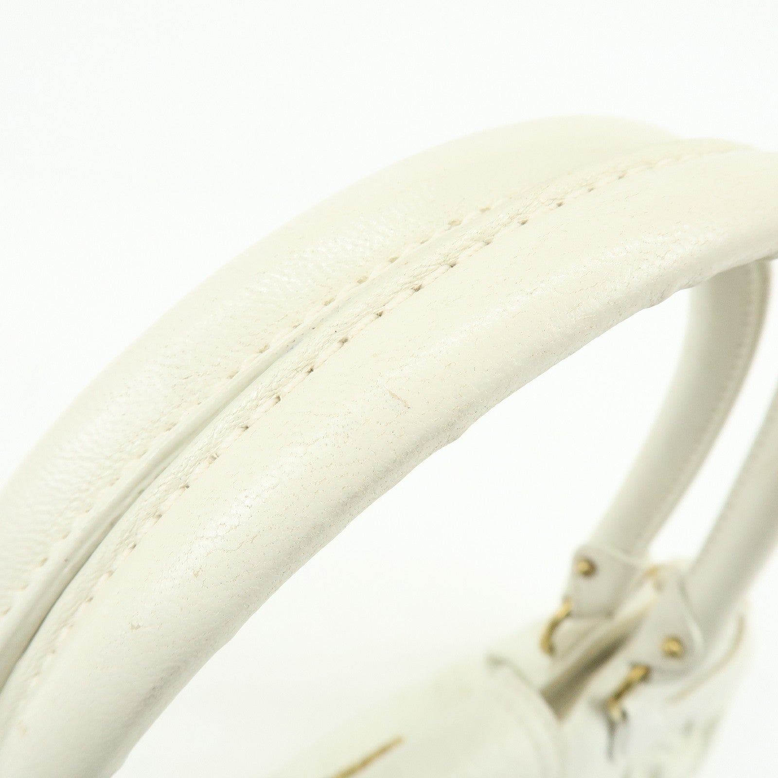 Ferragamo Gancini Leather Shoulder Bag Hand Bag White