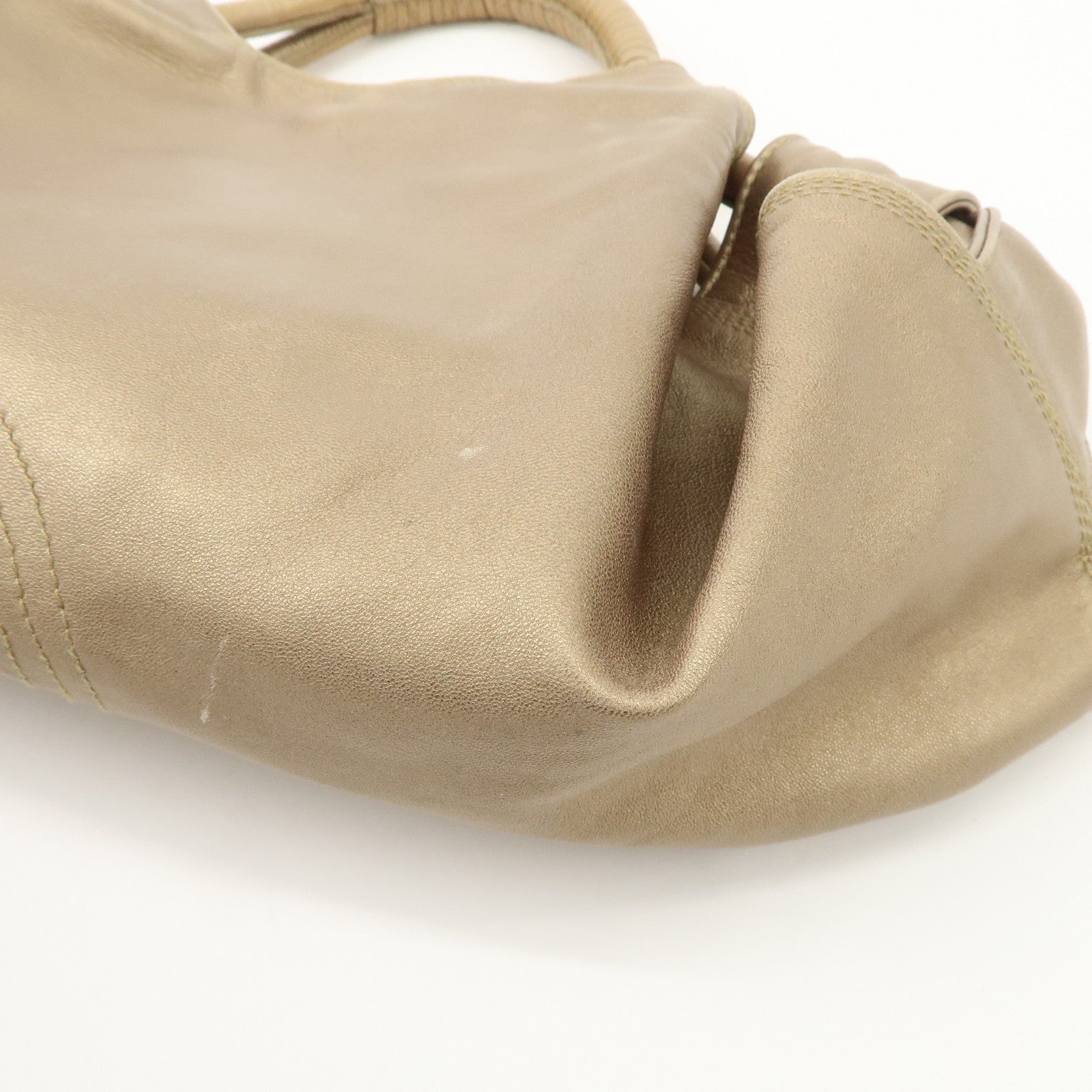 LOEWE Anagram Nappa Aire Leather Hand Bag Shoulder Bag Gold Used