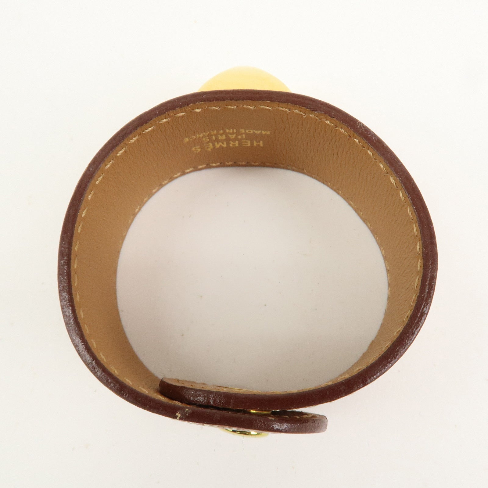 HERMES Medor Leather Bracelet Brown