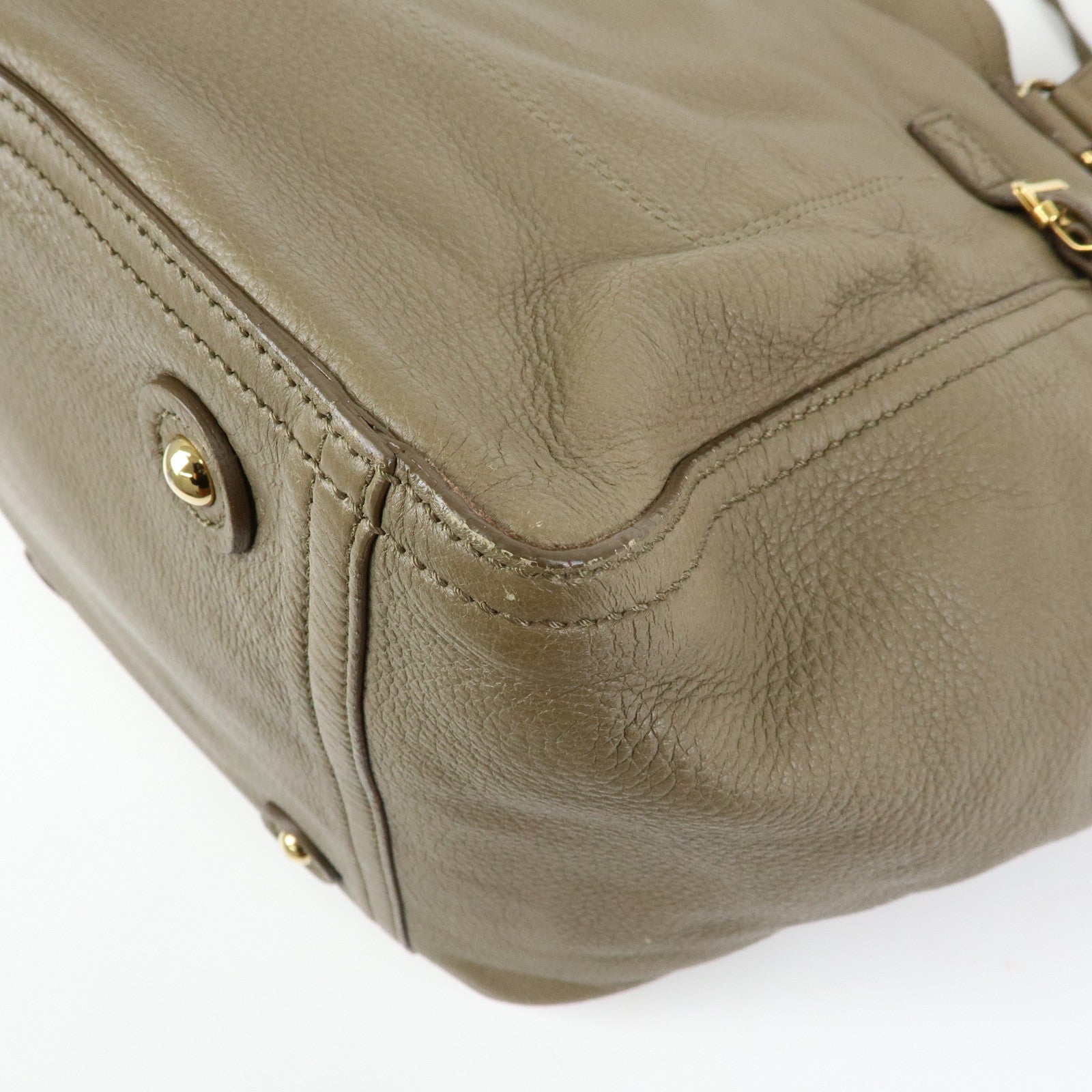SAINT LAURENT PARIS Y Line Leather Tote Shoulder Bag Brown 257427