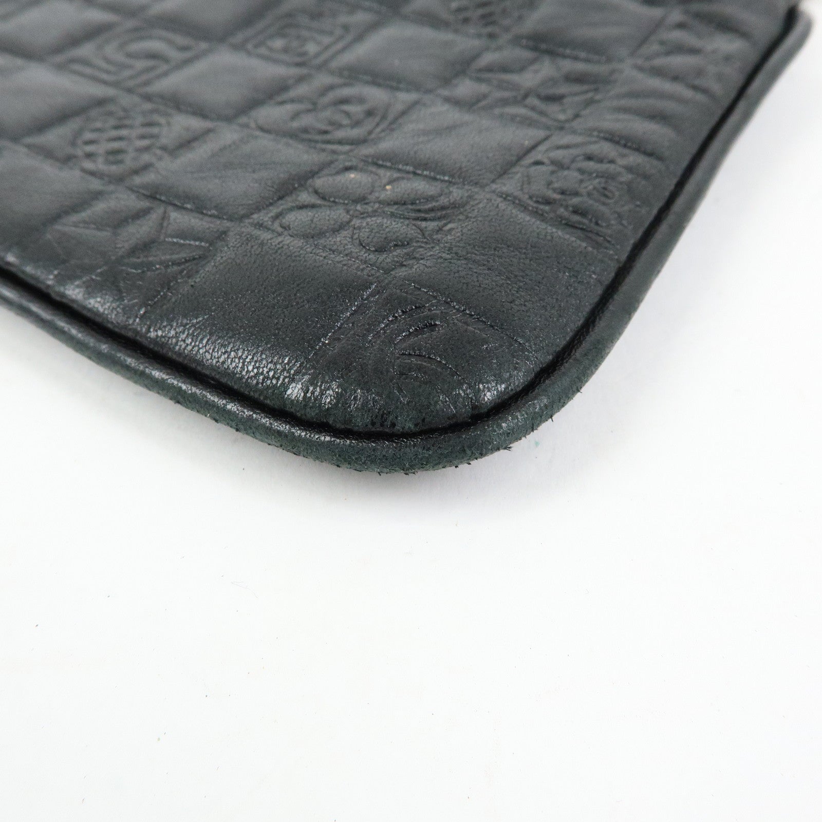 CHANEL Icon Line COCO Mark Lamb Skin Chain Shoulder Bag Black