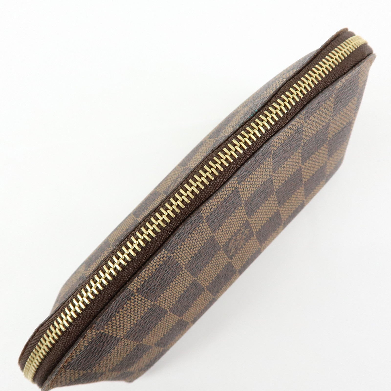 Louis Vuitton Damier Ebene Pochette Cosmetic PM Pouch Brown N47516