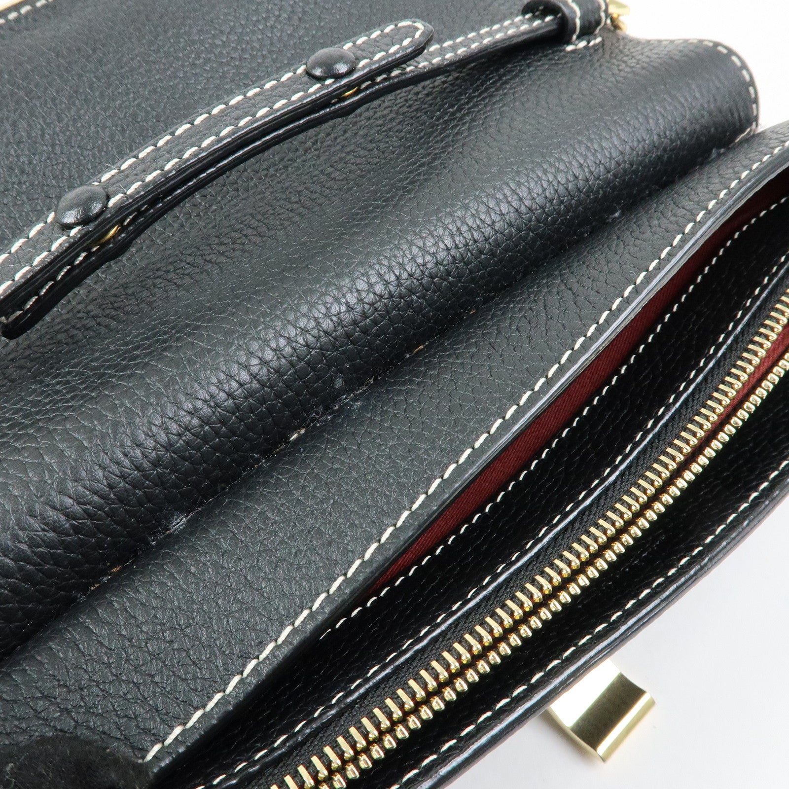 BALLY LEENA 2Way Lock Me Chain Shoulder Crossbody Clutch Bag Black