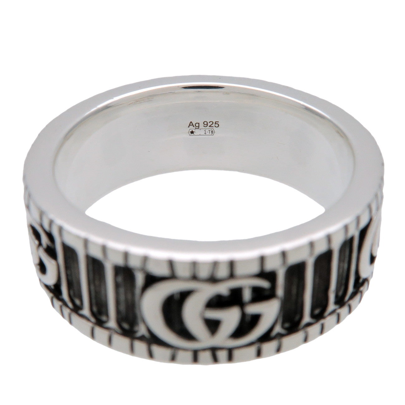 GUCCI Double G Wide Ring SV925 Silver #20 US9 EU59.5 HK20 551899