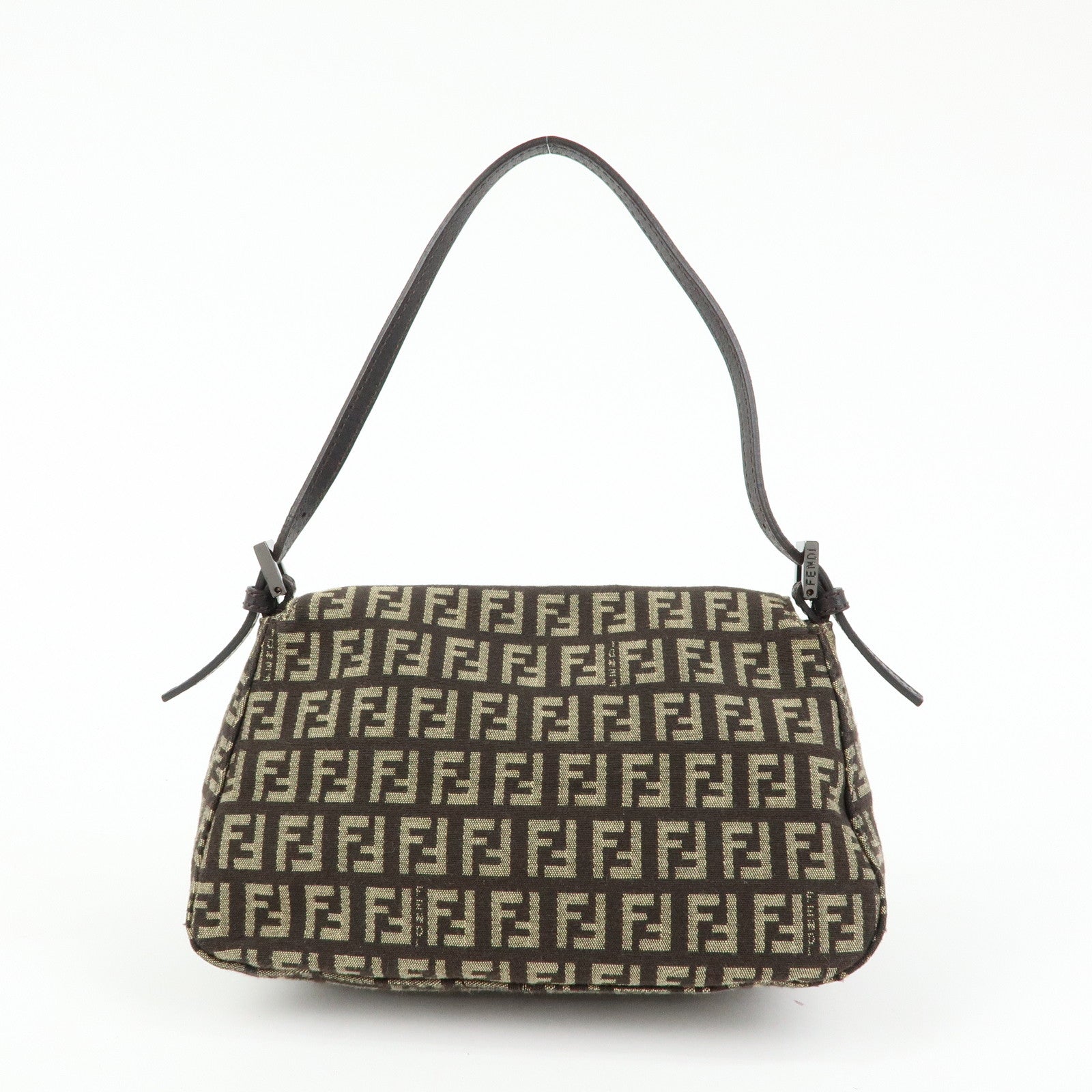 FENDI Mini Mamma Baguette Zucchino Canvas Shoulder Bag 8BR180