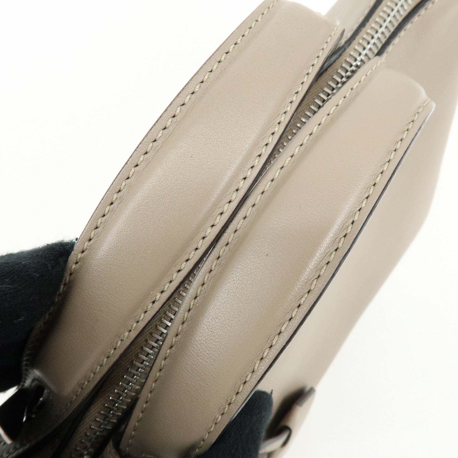 FENDI By The Way Leather 2Way Hand Bag Shoulder Bag Greige 8BL146