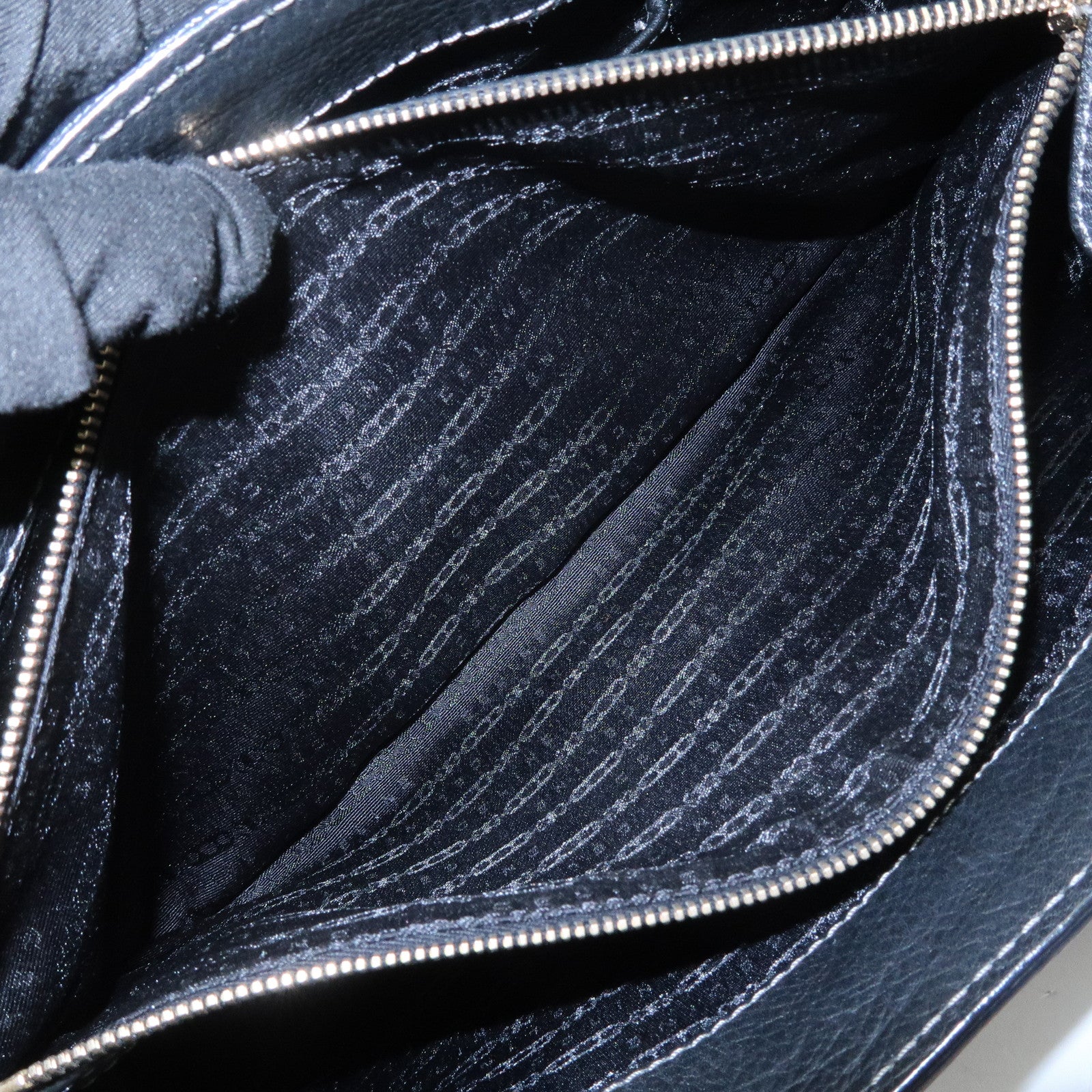 CELINE Logo Leather Boogie Bag Hand Bag Tote Bag Black