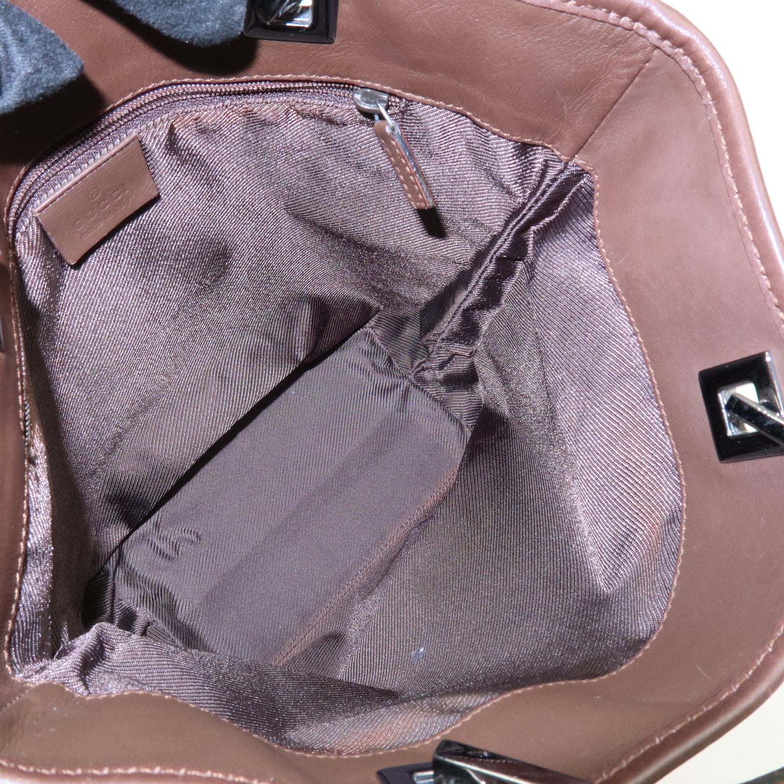 GUCCI GG Canvas Leather Tote Bag Shoulder Bag Beige Brown 31244