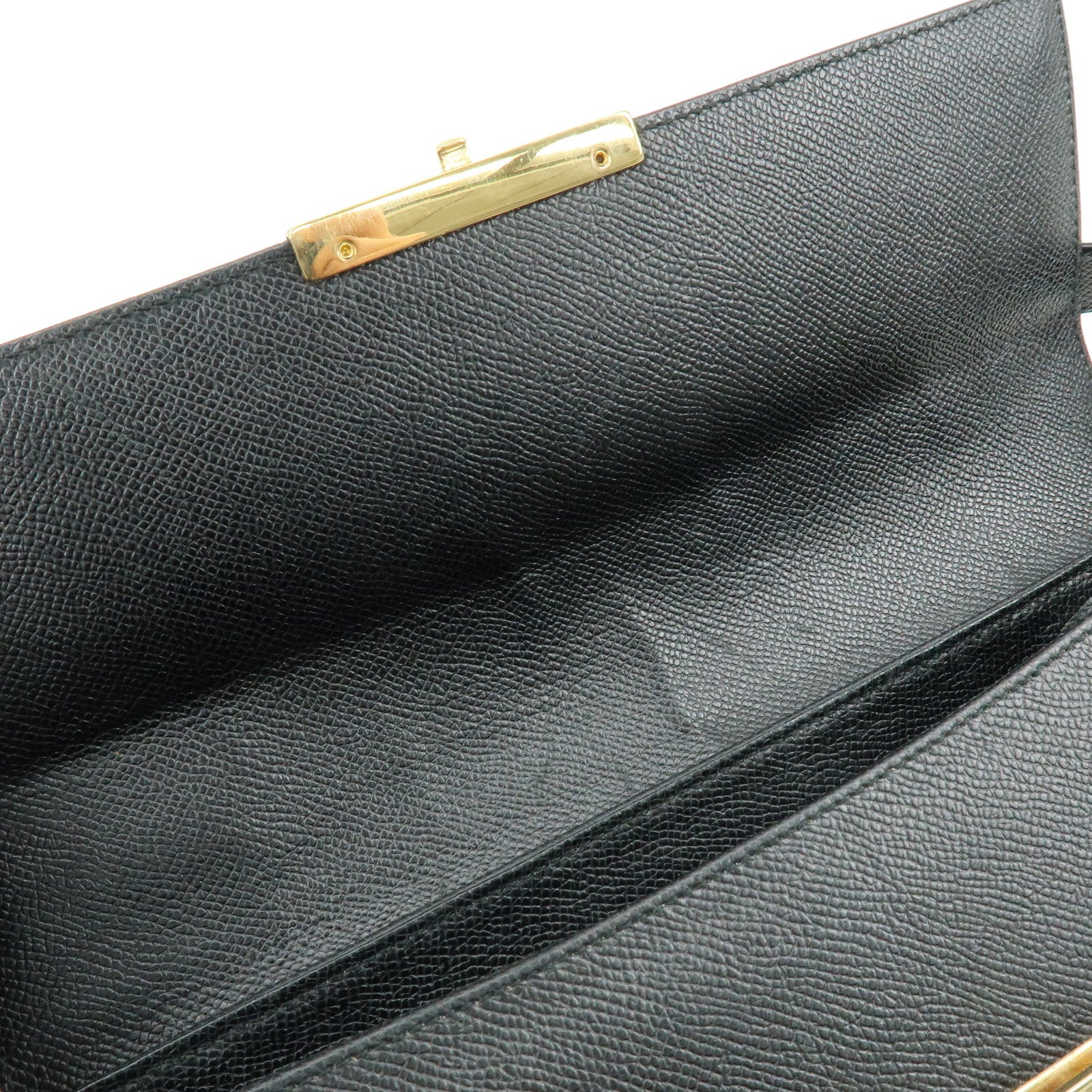 Ferragamo Leather Shoulder Bag Hand Bag Black