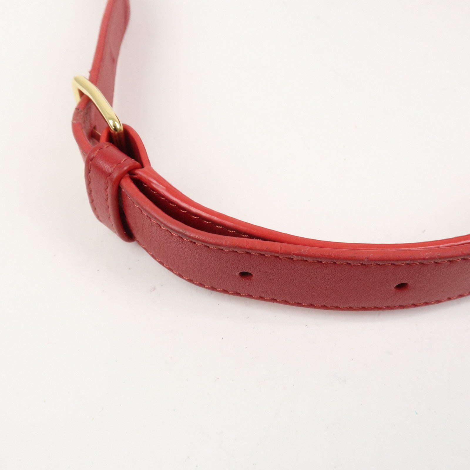 CELINE Leather C Charm Waist Bag Body Bag Red