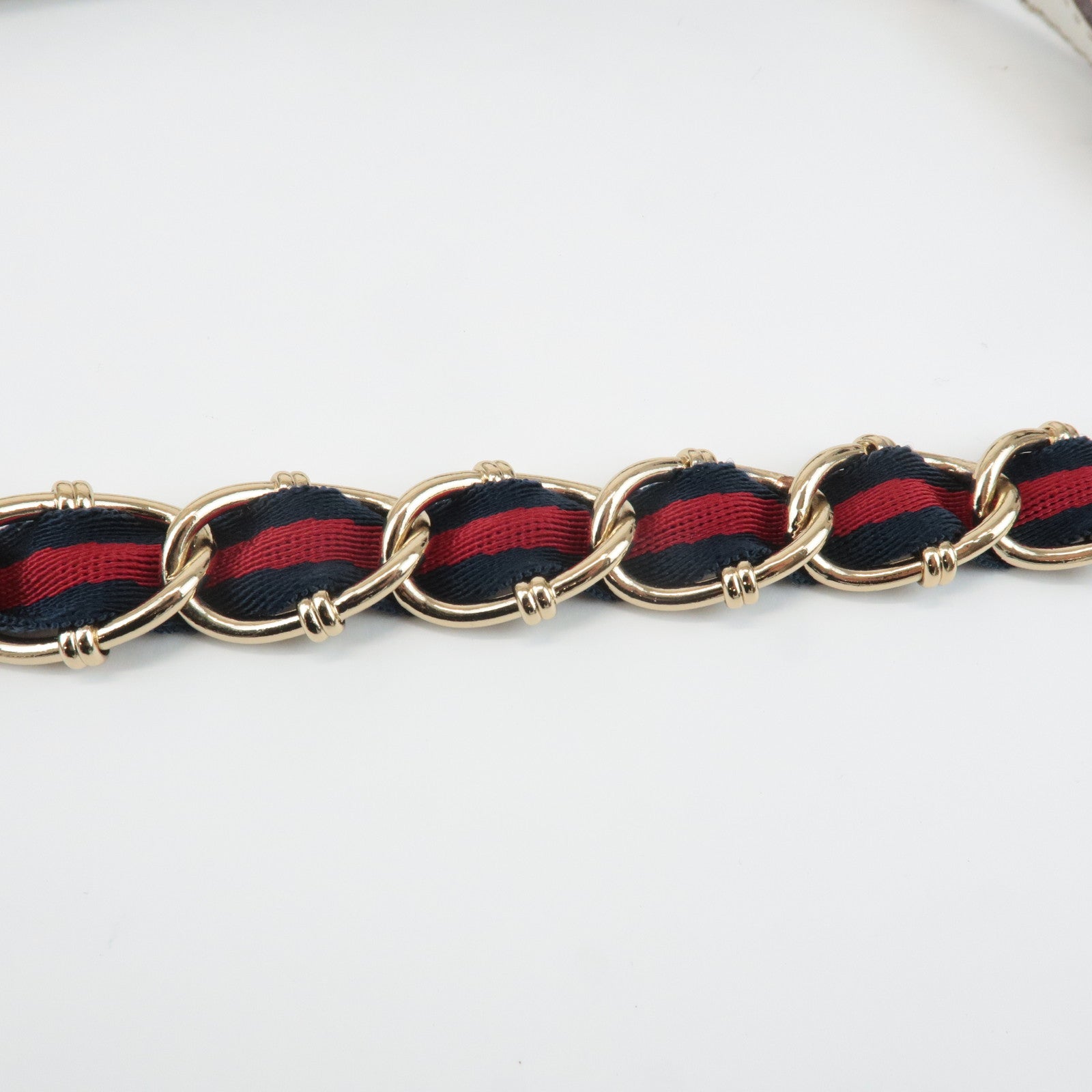 GUCCI Sherry Leather Chain Shoulder Bag Hand Bag White 153011 Used