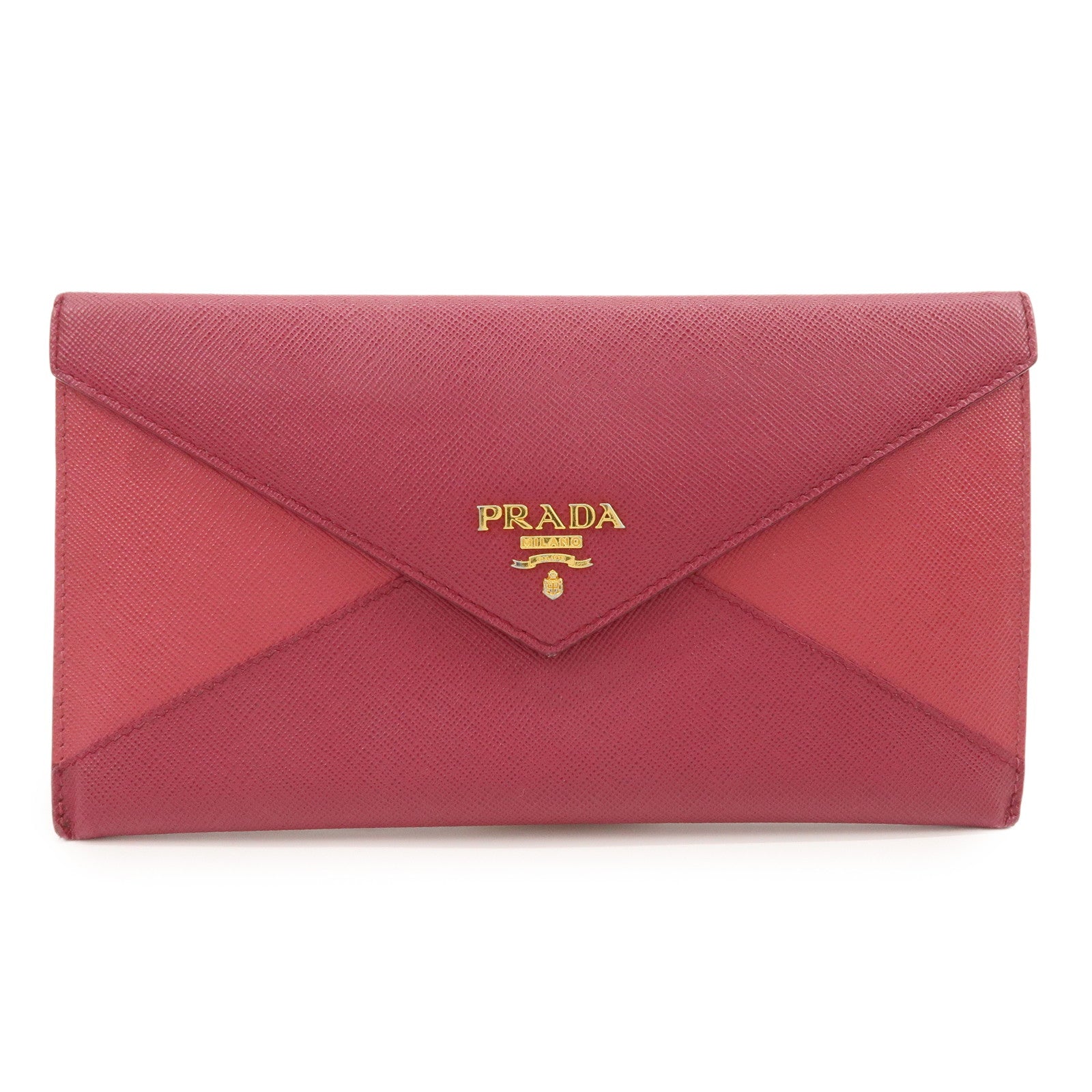 PRADA Saffiano Leather Pouch Document Folder Wallet Pink 1MF003