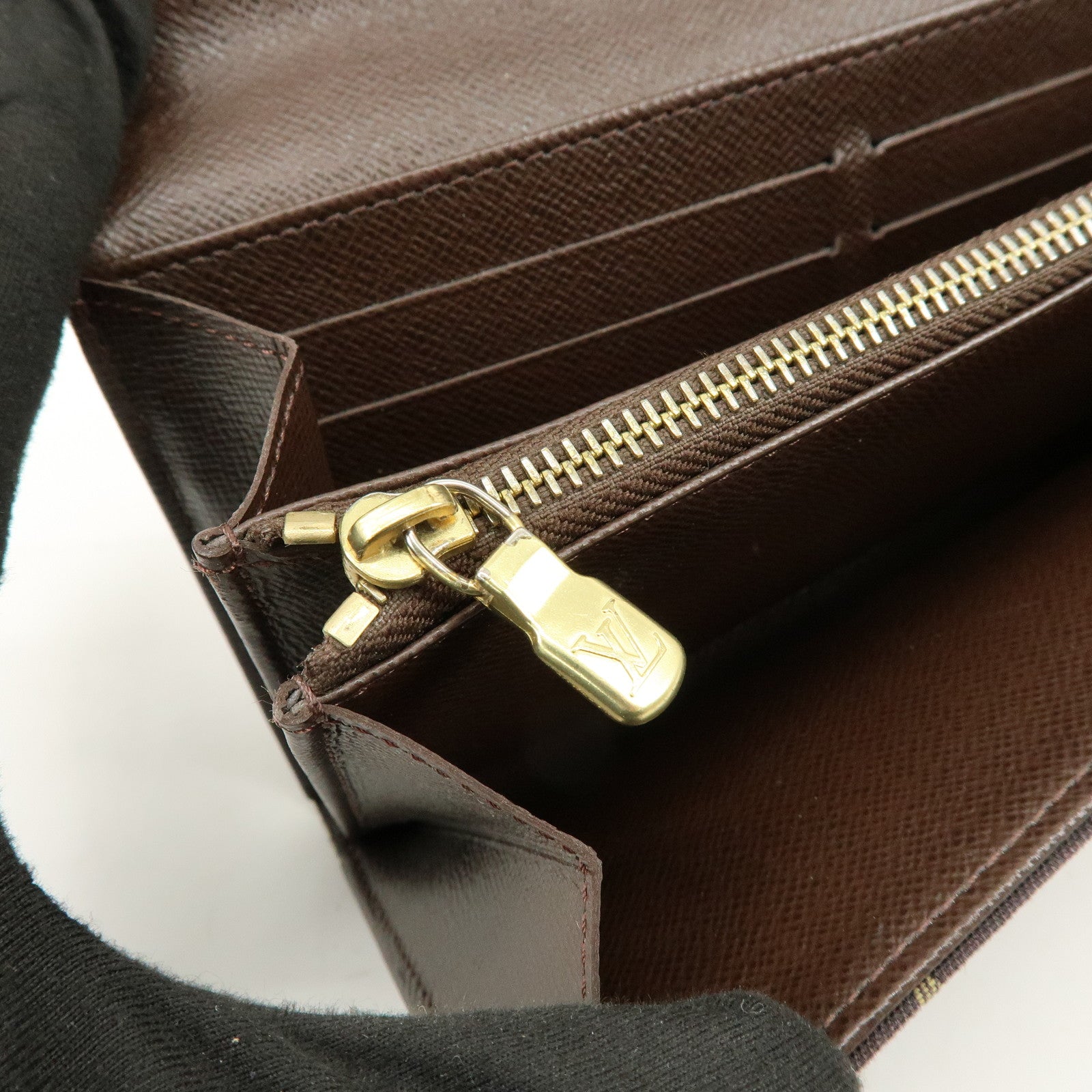 Louis Vuitton Monogram Mini Lin Canvas Long Wallet Brown M95234