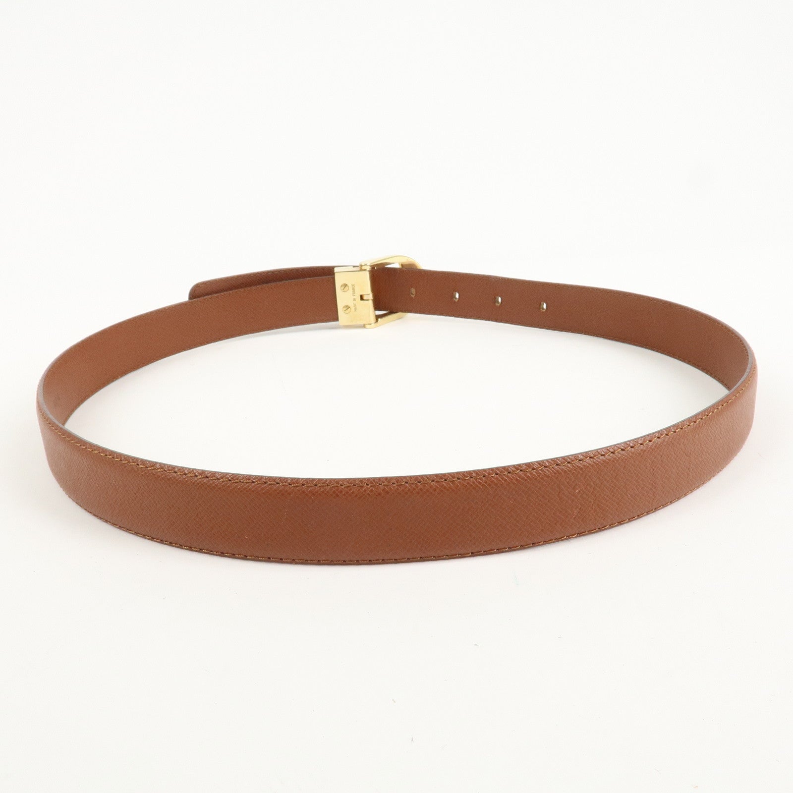 Louis Vuitton Taiga Leather Ceinture Belt 110/44 Brown M6840 Used