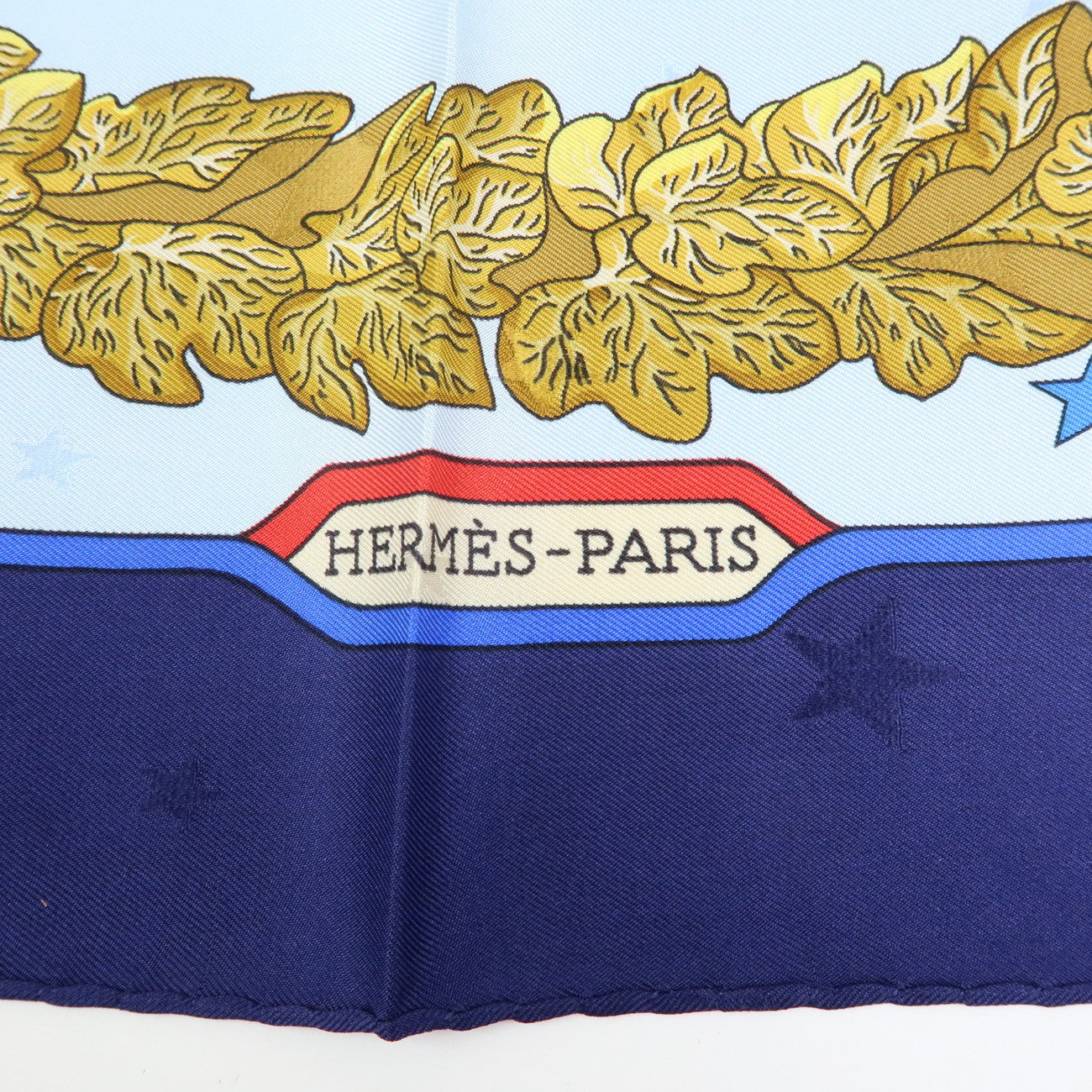 HERMES Carre 90 Silk 100% Scarf Emblemes de L’Europe Light Blue