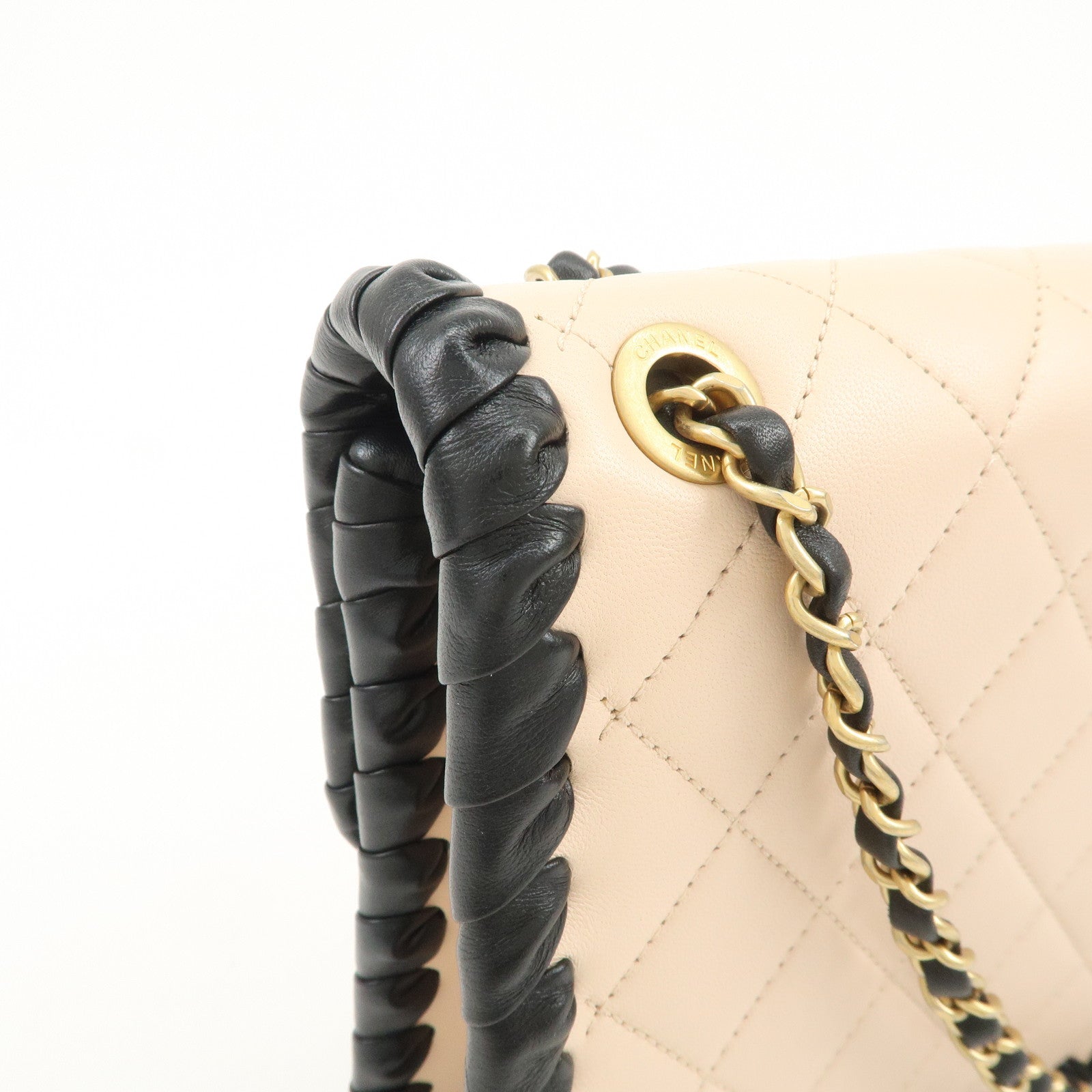 CHANEL Matelasse Mini Flap Lamb Skin Chain Shoulder Bag AS2495
