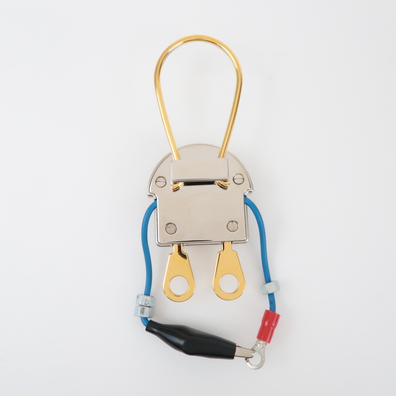 PRADA Metal Robot Bag Key Charm Key Chain Silver Gold