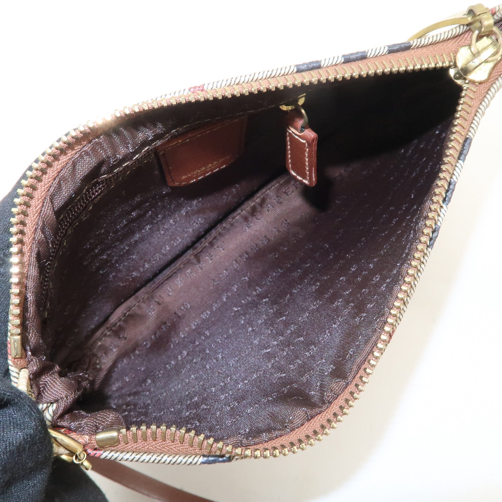 BURBERRY Nova Plaid PVC Shoulder Bag Hand Bag Beige Brown